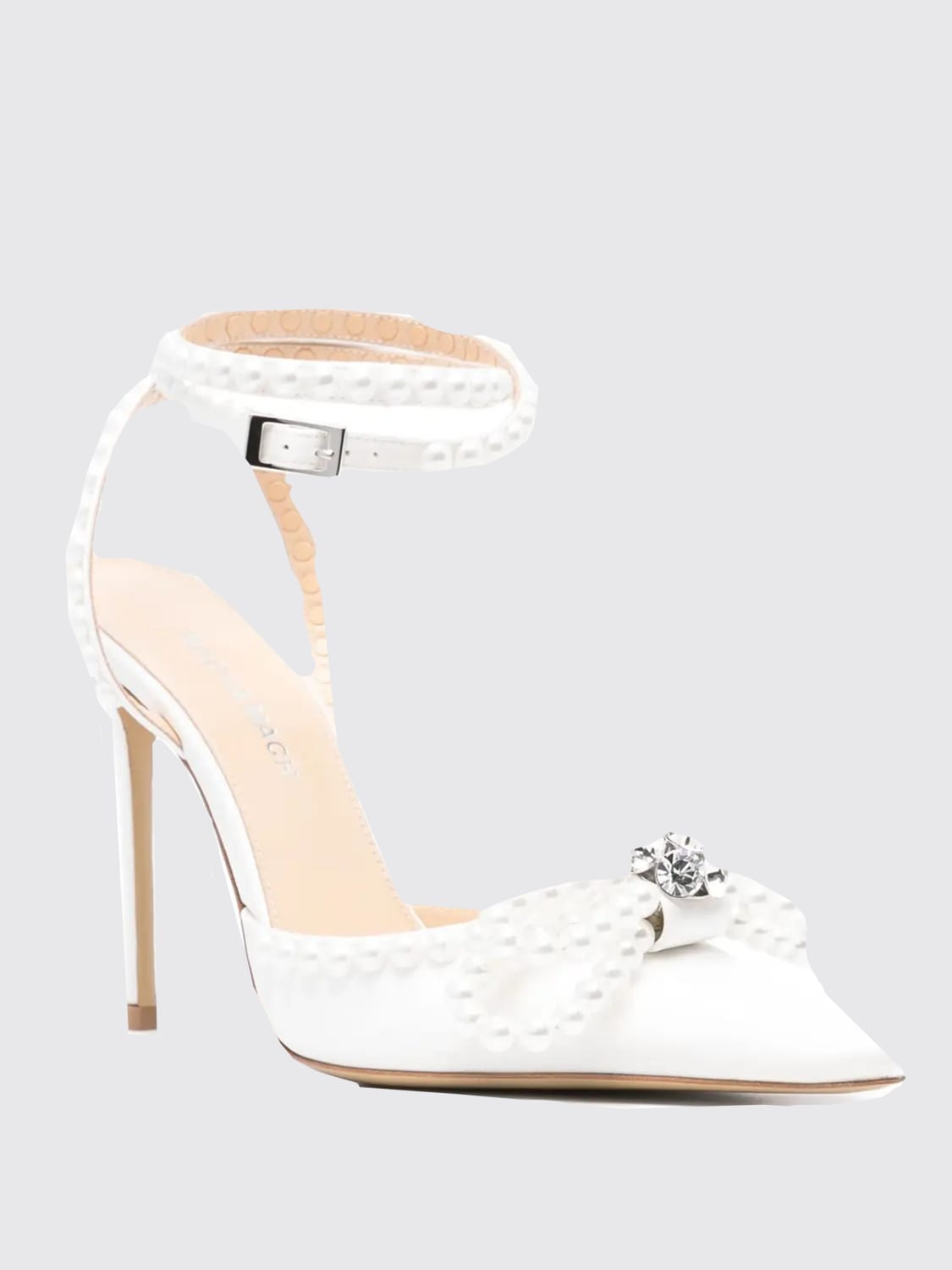 MACH&MACH DÉCOLLETÉ: Pump Mach&Mach in raso con perle sintetiche , Bianco - Img 2
