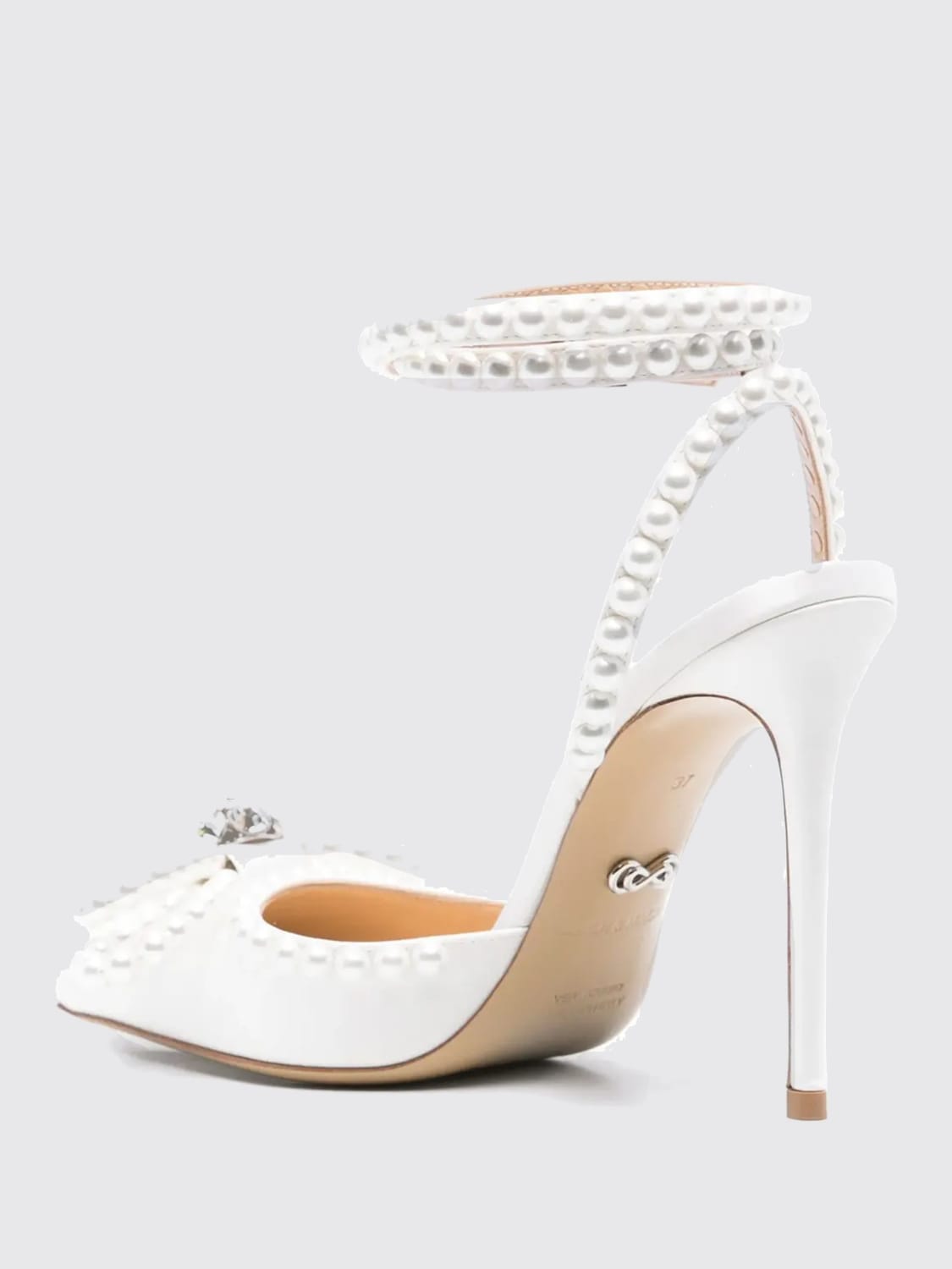 MACH&MACH DÉCOLLETÉ: Pump Mach&Mach in raso con perle sintetiche , Bianco - Img 3