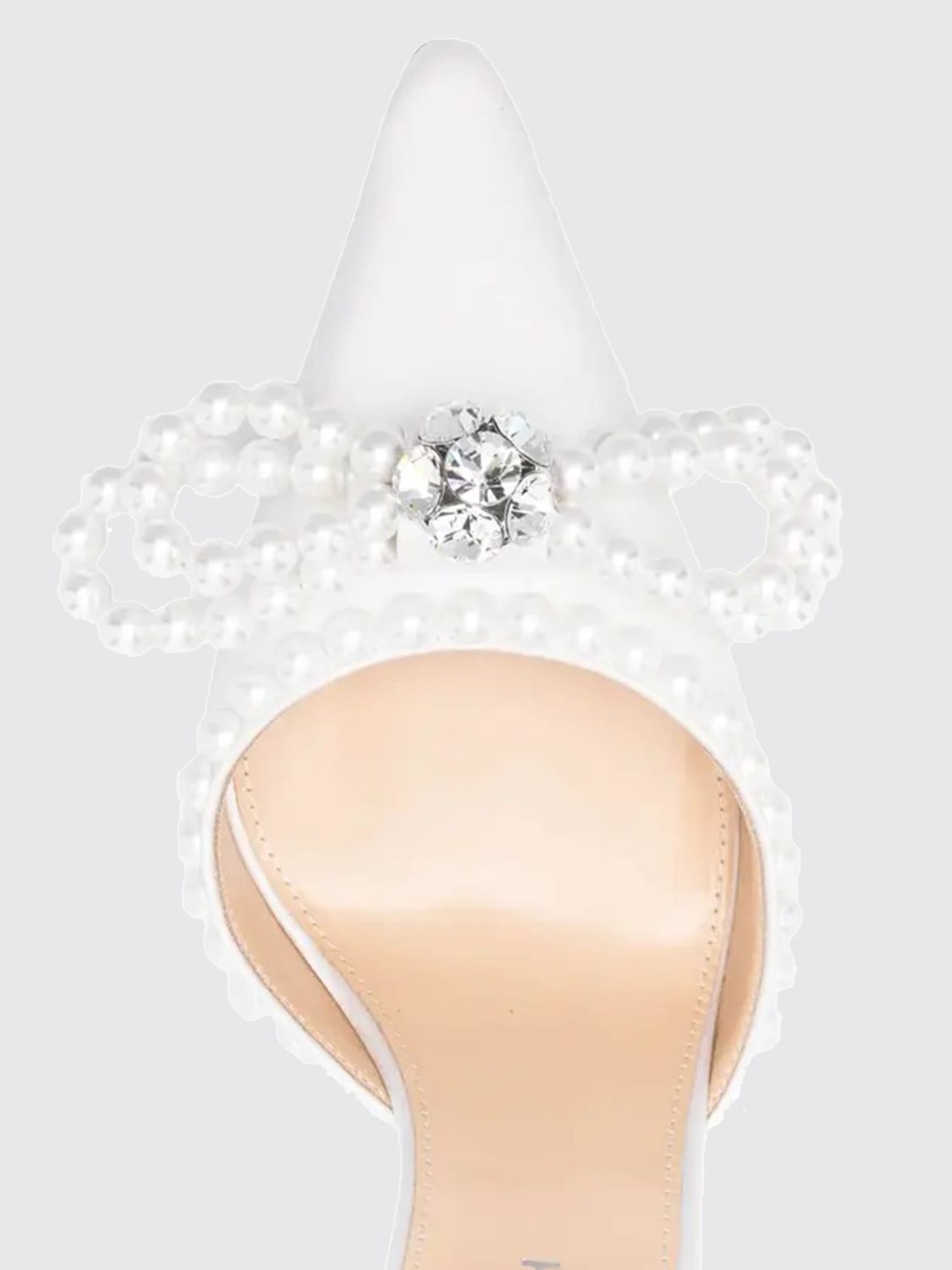 MACH&MACH DÉCOLLETÉ: Pump Mach&Mach in raso con perle sintetiche , Bianco - Img 4