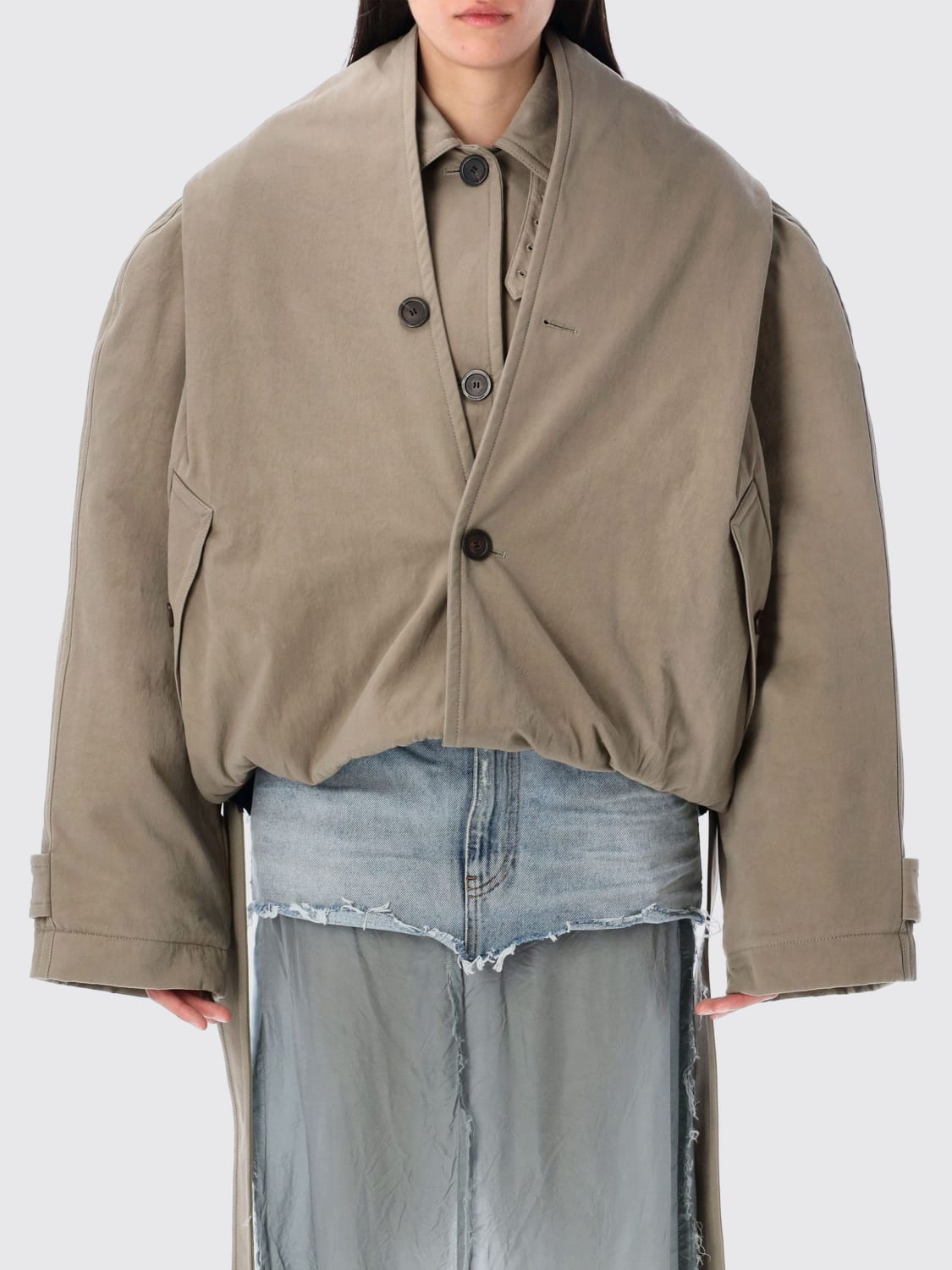 コート BALENCIAGA Woman Coat Beige 831516TQP07 9966 BALENCIAGA: Coat woman - Beige | Balenciaga jacket