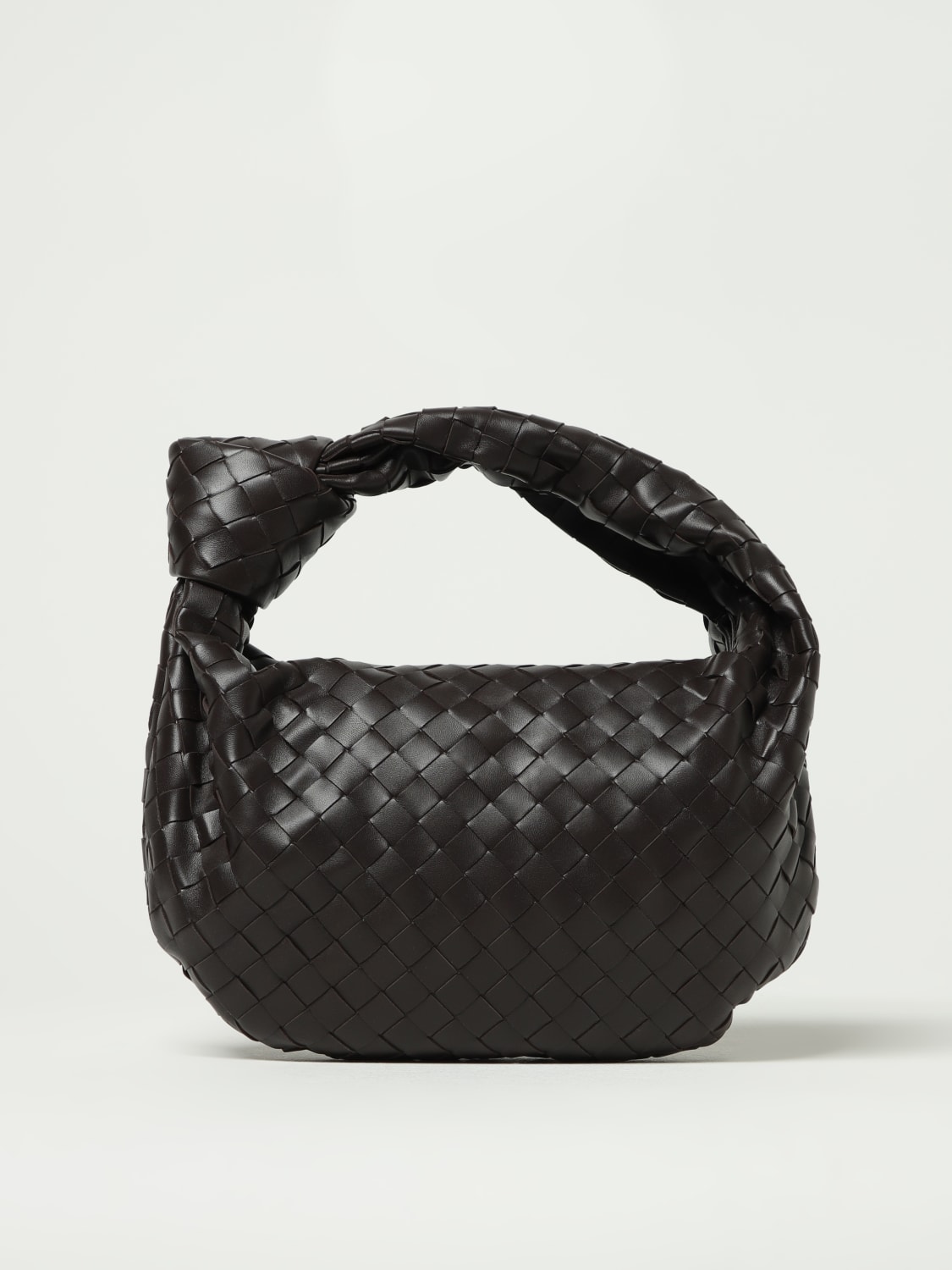 BOTTEGA VENETA BORSA A MANO: Borsa Jodie Bottega Veneta in pelle intrecciata , Marrone - Img 1