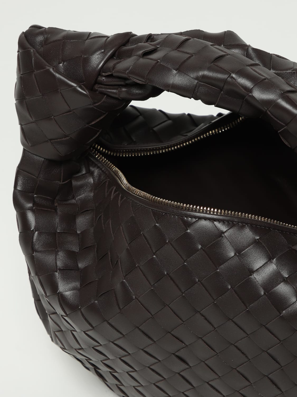 BOTTEGA VENETA BORSA A MANO: Borsa Jodie Bottega Veneta in pelle intrecciata , Marrone - Img 5