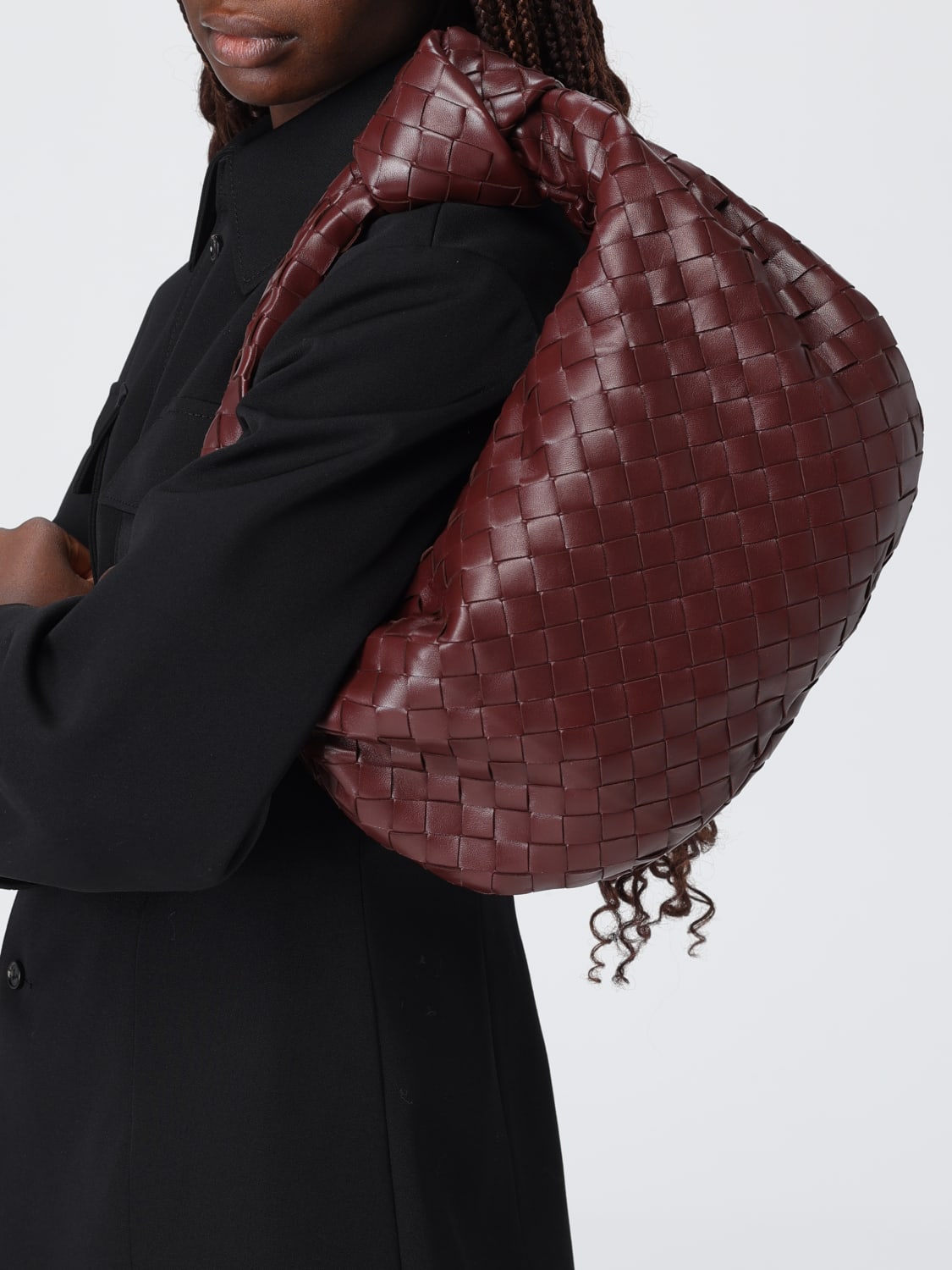 BOTTEGA VENETA BORSA A MANO: Borsa Jodie Bottega Veneta in pelle intrecciata , Terra - Img 2