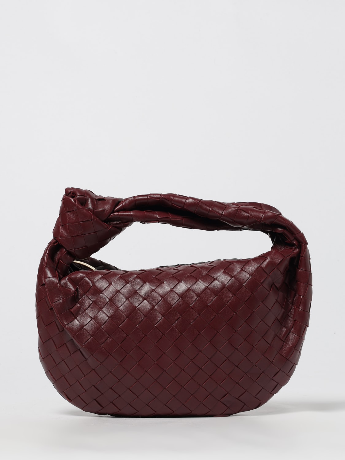 BOTTEGA VENETA BORSA A MANO: Borsa Jodie Bottega Veneta in pelle intrecciata , Vino - Img 1