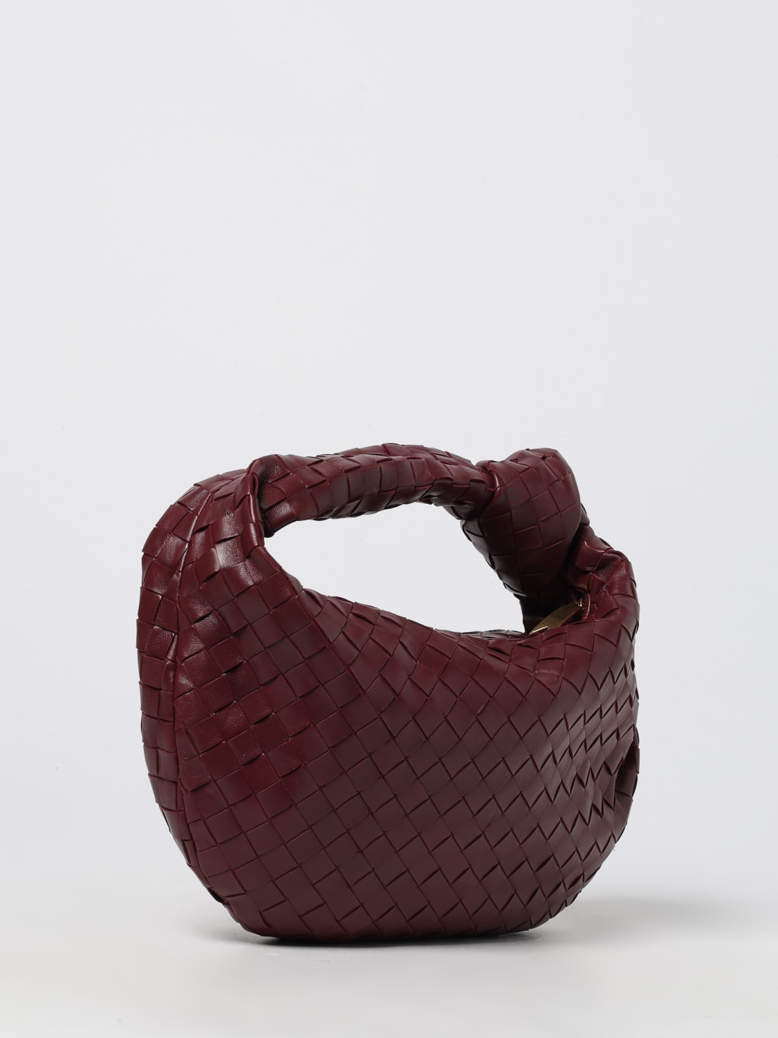 BOTTEGA VENETA BORSA A MANO: Borsa Jodie Bottega Veneta in pelle intrecciata , Vino - Img 3