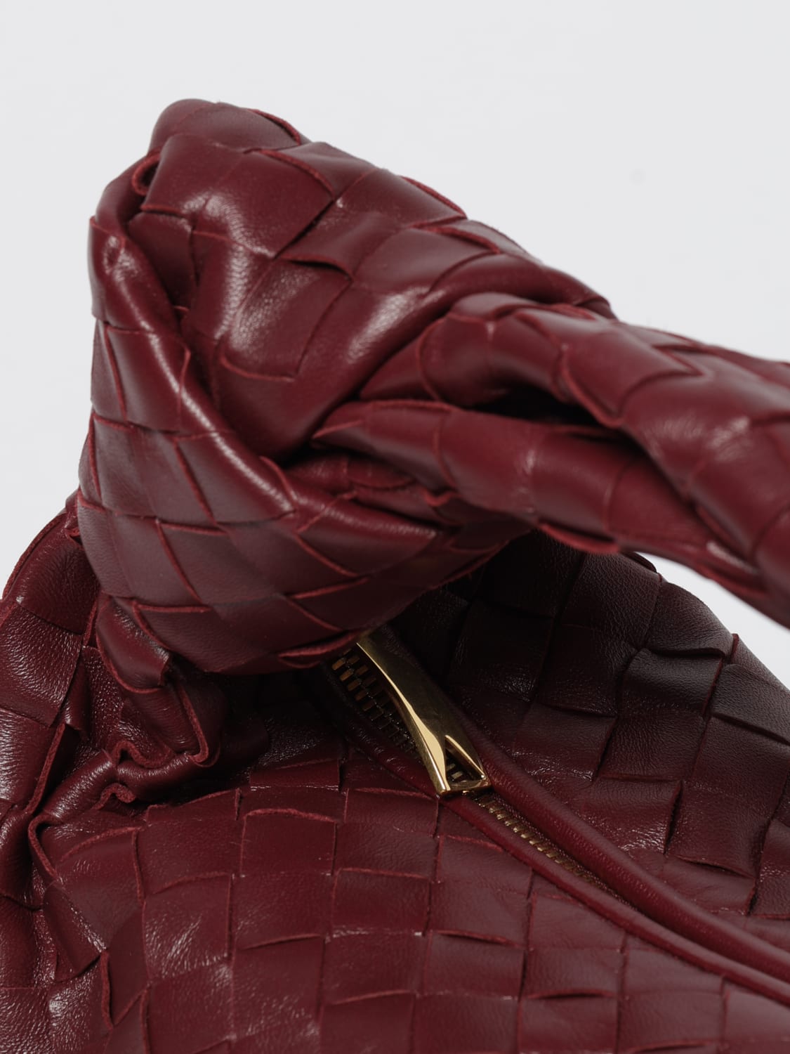 BOTTEGA VENETA BORSA A MANO: Borsa Jodie Bottega Veneta in pelle intrecciata , Vino - Img 4