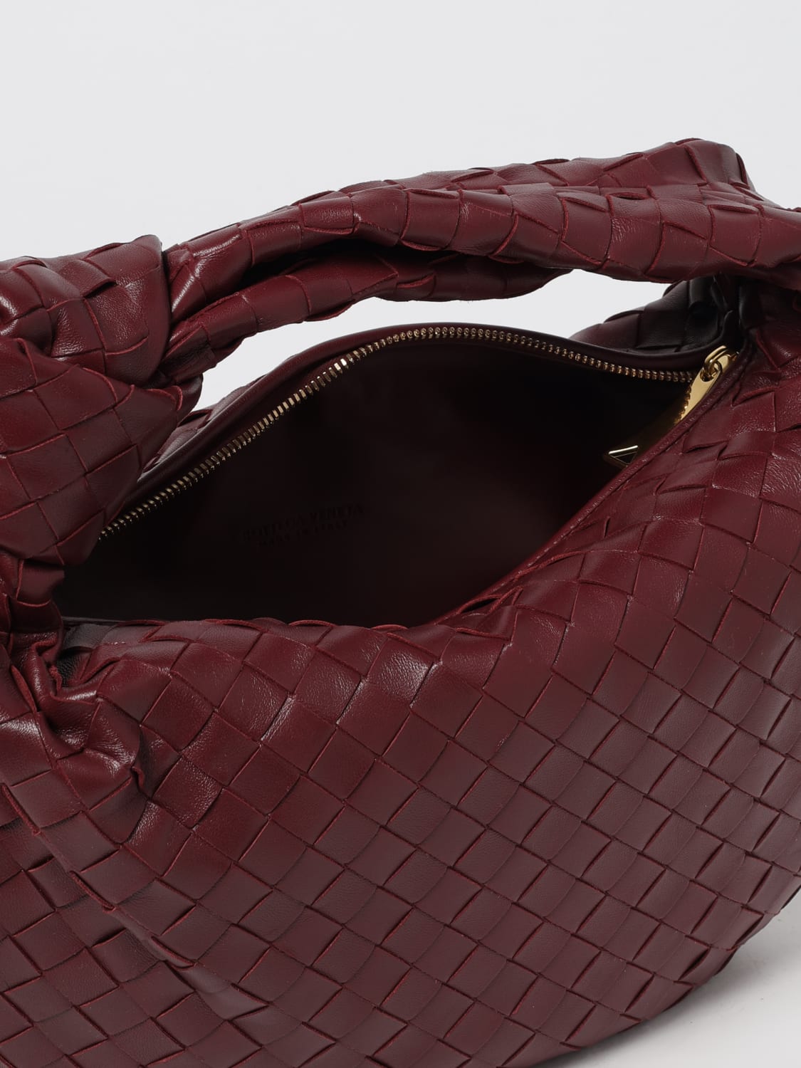 BOTTEGA VENETA BORSA A MANO: Borsa Jodie Bottega Veneta in pelle intrecciata , Vino - Img 5