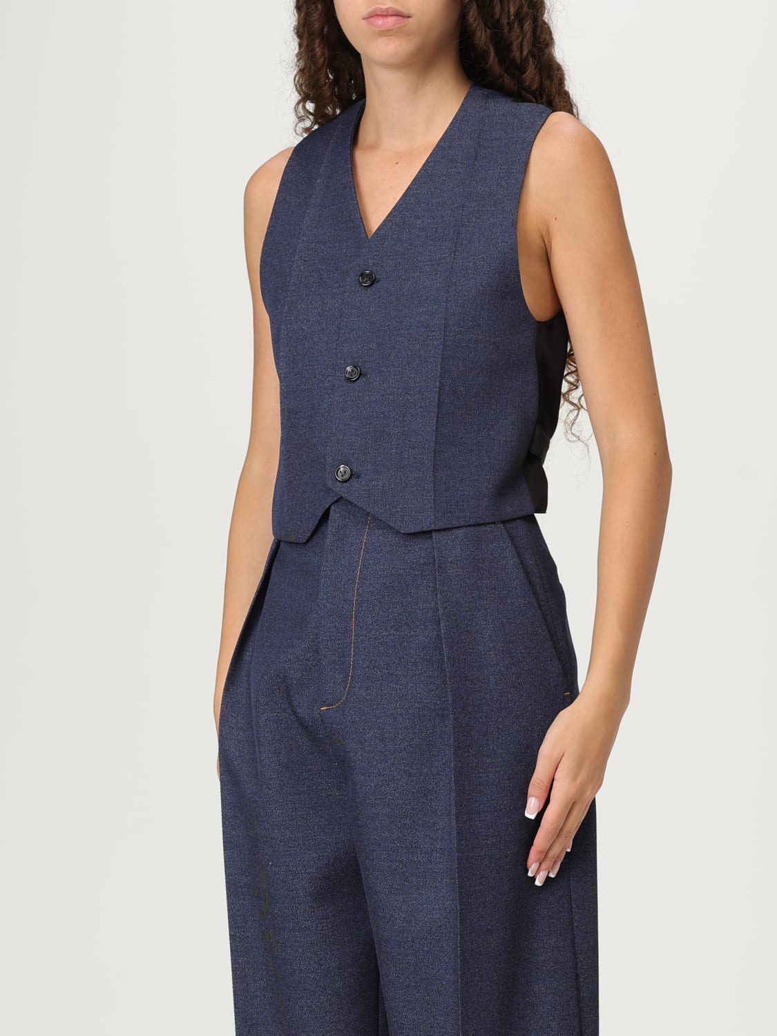 BOTTEGA VENETA GILET: Veste femme Bottega Veneta, Indigo - Img 4