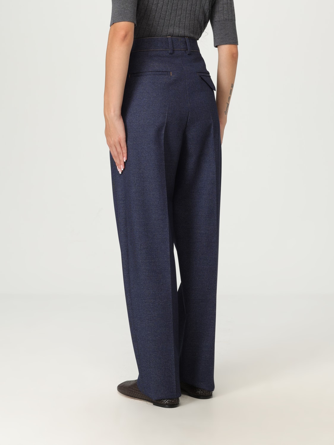 BOTTEGA VENETA PANTALONI: Pantalone Bottega Veneta in lana vergine , Indaco - Img 3