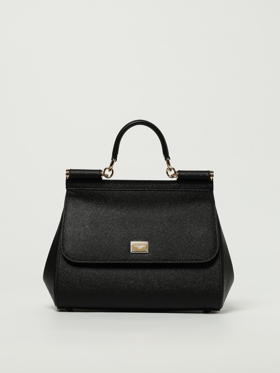 DOLCE & GABBANA BORSA A MANO: Borsa Sicily Dolce & Gabbana in pelle a grana , Nero - Img 1