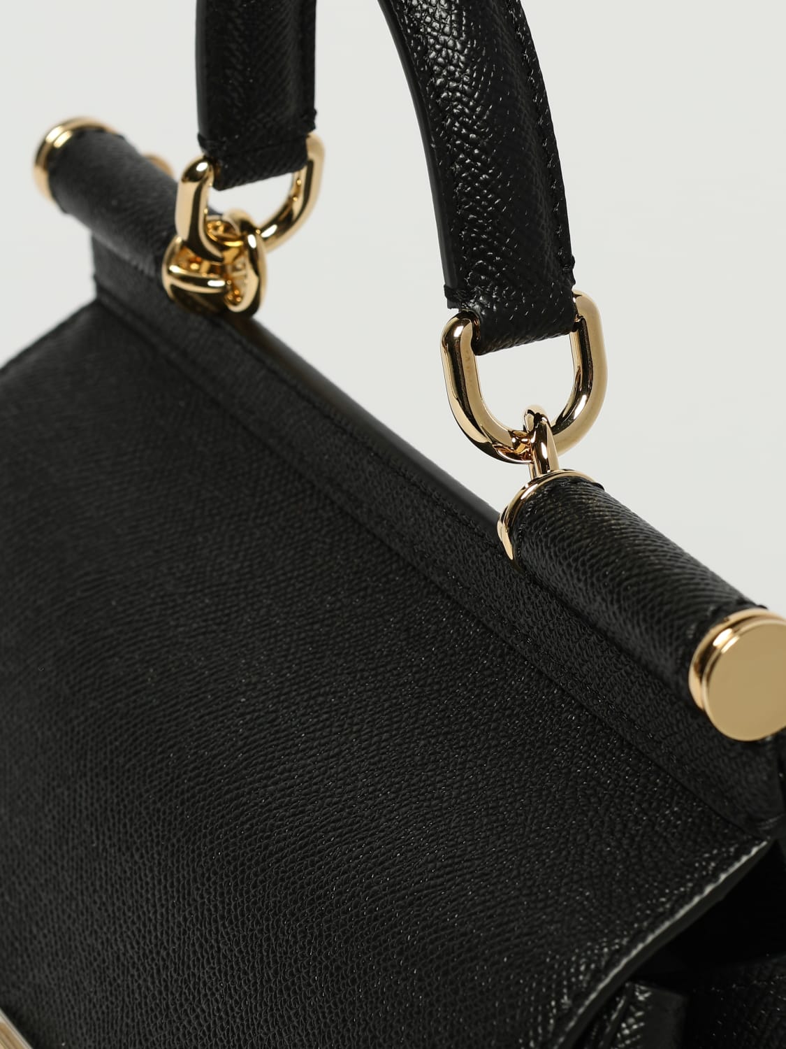 DOLCE & GABBANA BORSA A MANO: Borsa Sicily Dolce & Gabbana in pelle a grana , Nero - Img 4