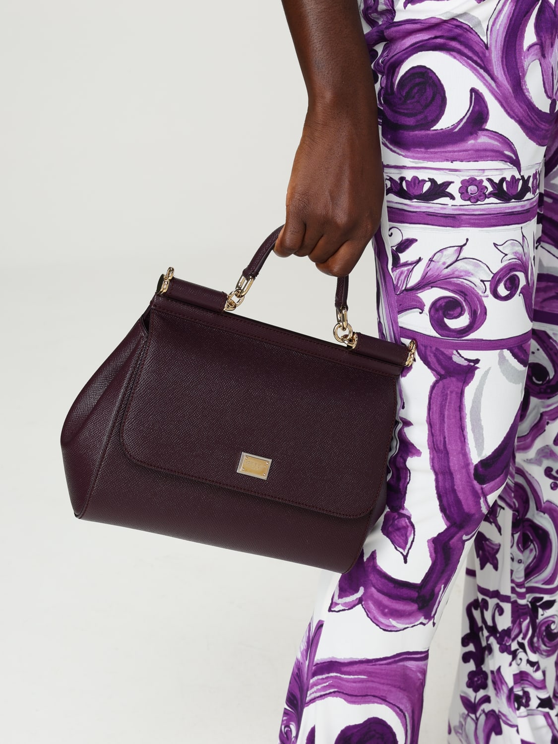 DOLCE & GABBANA BOLSO DE MANO: Bolso de hombro mujer Dolce & Gabbana, Vino - Img 2