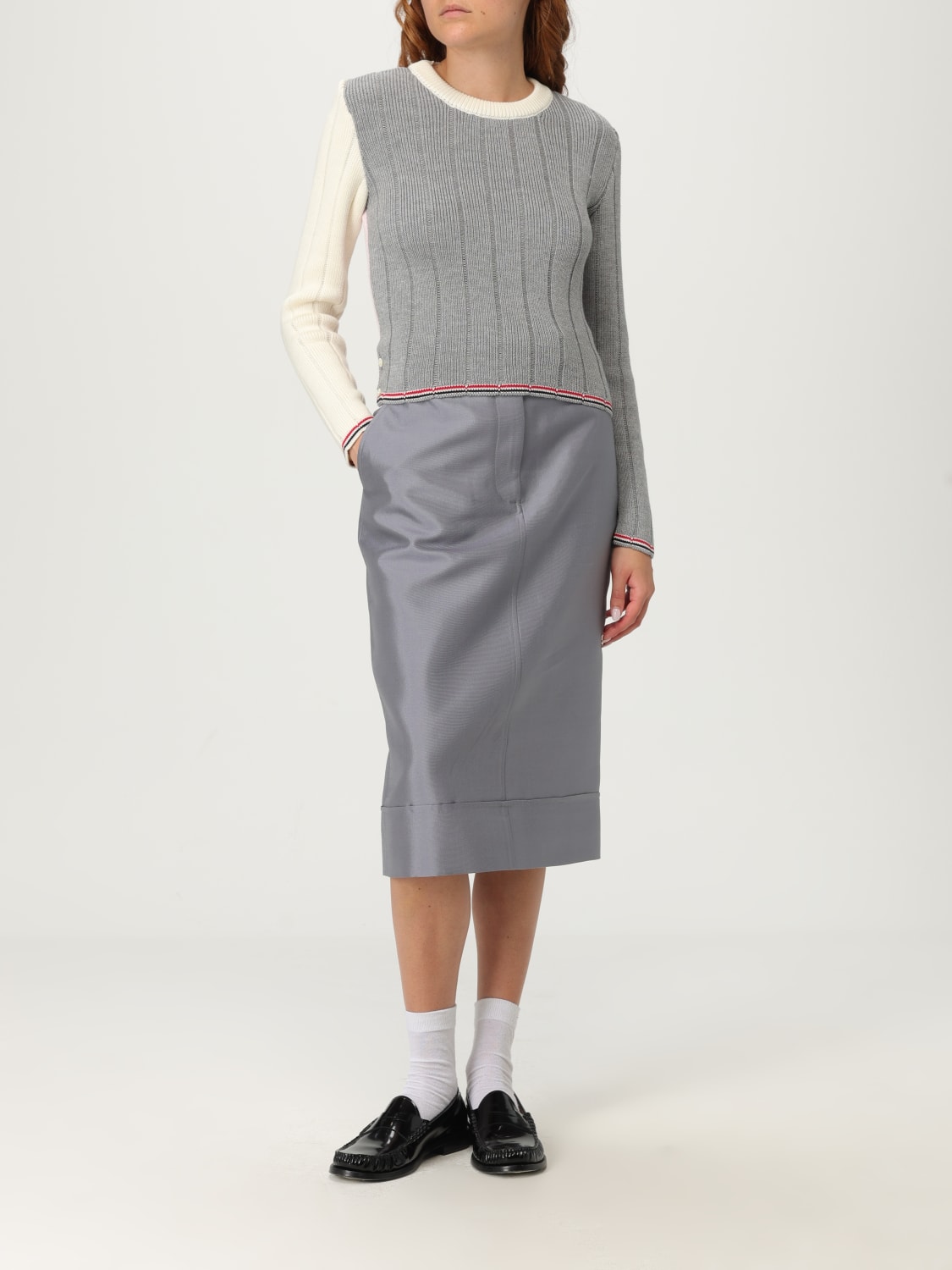 THOM BROWNE JUPE: Jupe femme Thom Browne, Gris - Img 2