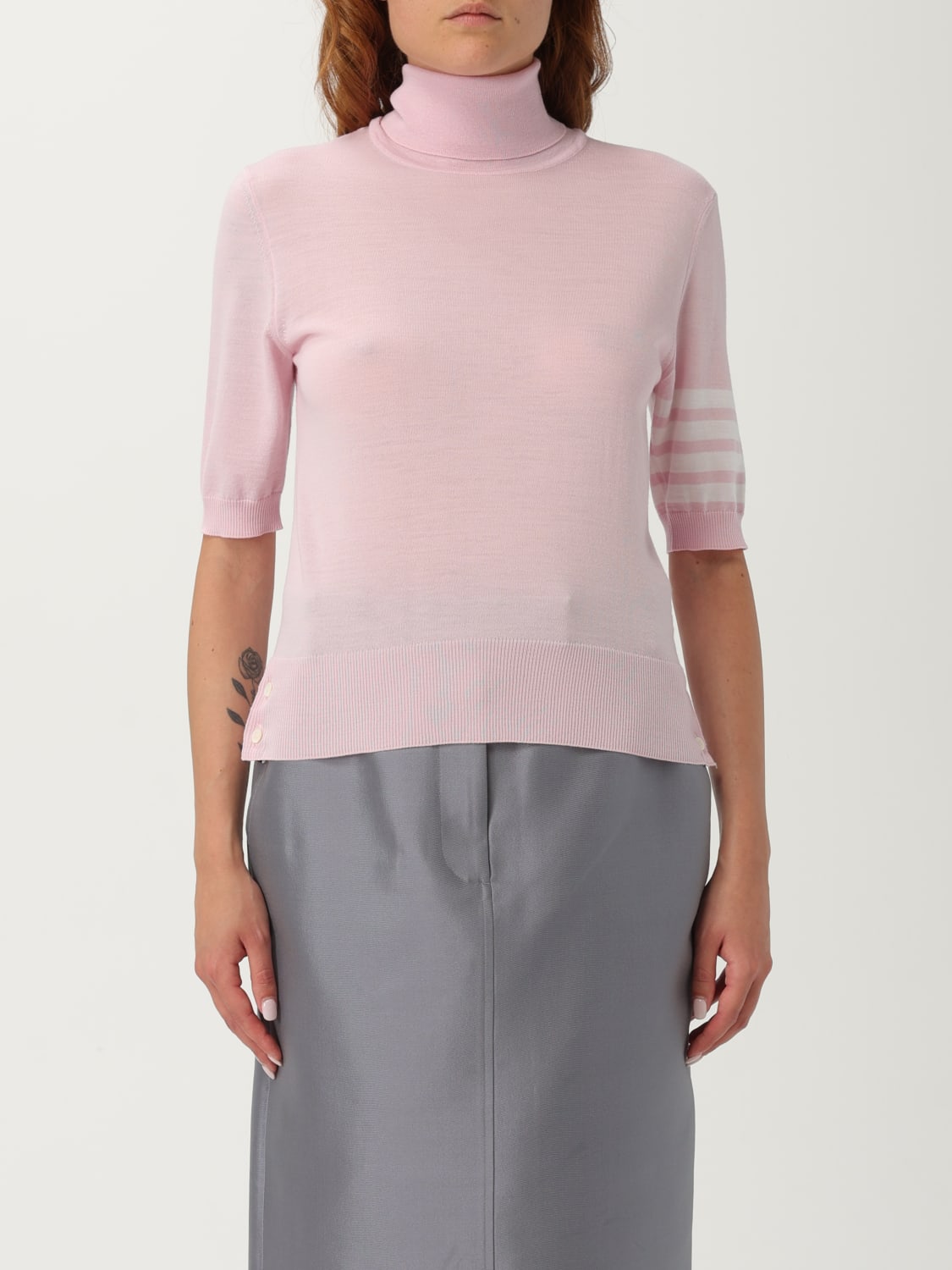 THOM BROWNE PULL: Pull femme Thom Browne, Rose - Img 1