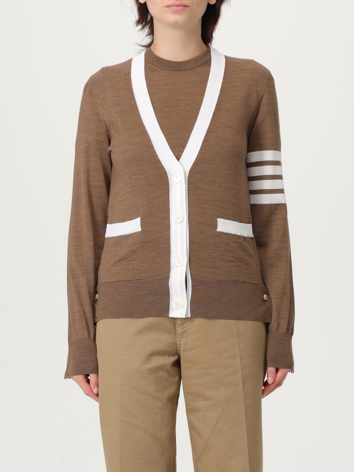 THOM BROWNE PULLOVER: Pullover damen Thom Browne, Wallnuss - Img 1