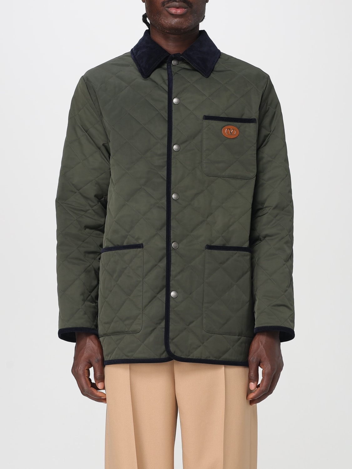 VALENTINO JACKET: Coat men Valentino, Olive - Img 1