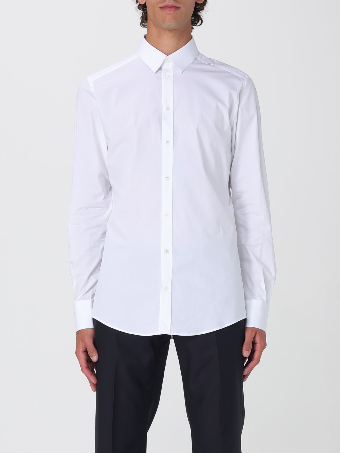 DOLCE & GABBANA CAMICIA: Camicia classica Dolce & Gabbana in cotone stretch , Bianco - Img 1