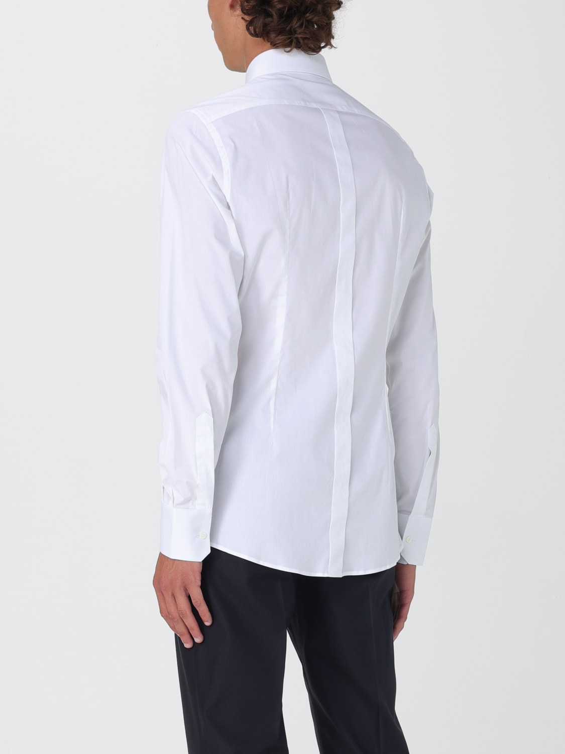 DOLCE & GABBANA CAMICIA: Camicia classica Dolce & Gabbana in cotone stretch , Bianco - Img 3