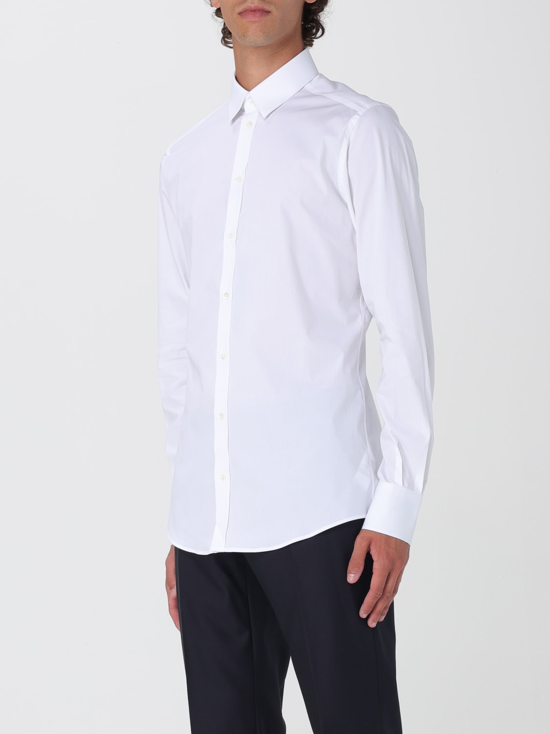 DOLCE & GABBANA CAMICIA: Camicia classica Dolce & Gabbana in cotone stretch , Bianco - Img 4