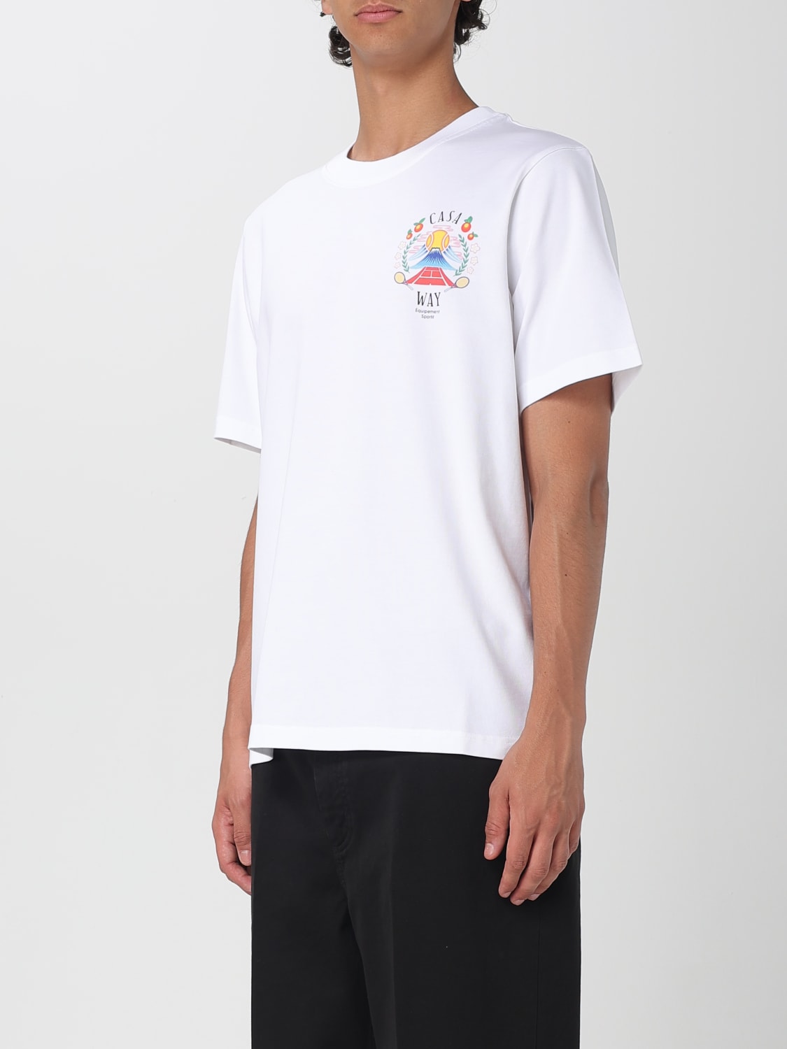 Tシャツ・カットソー CASABLANCA Men T Shirts MPF25JTS00108 CASWAYMOU WHITE Casa Way Mountain T-Shirt | Casablanca Paris