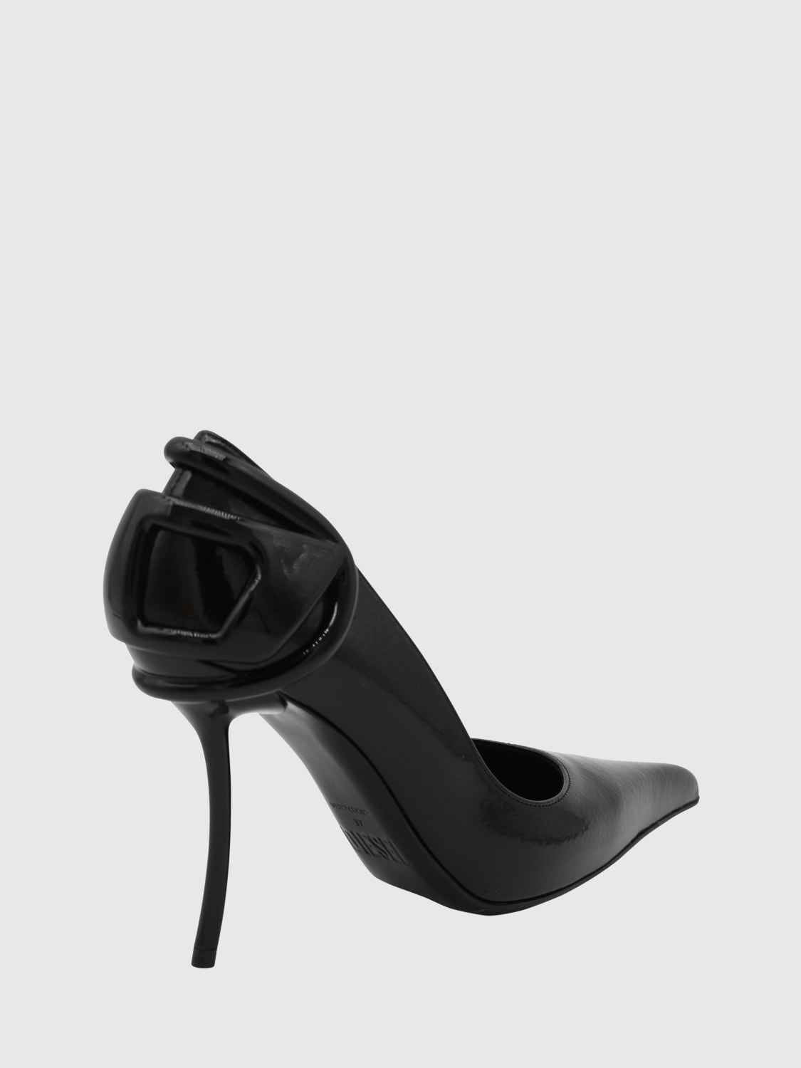 DIESEL DÉCOLLETÉ: Décolleté D-Ten&Half Diesel in pelle , Nero - Img 2