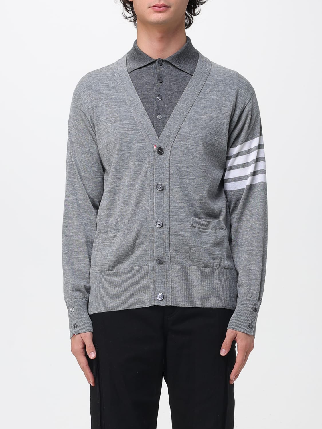THOM BROWNE SWEATER: Sweater men Thom Browne, Grey 1 - Img 1