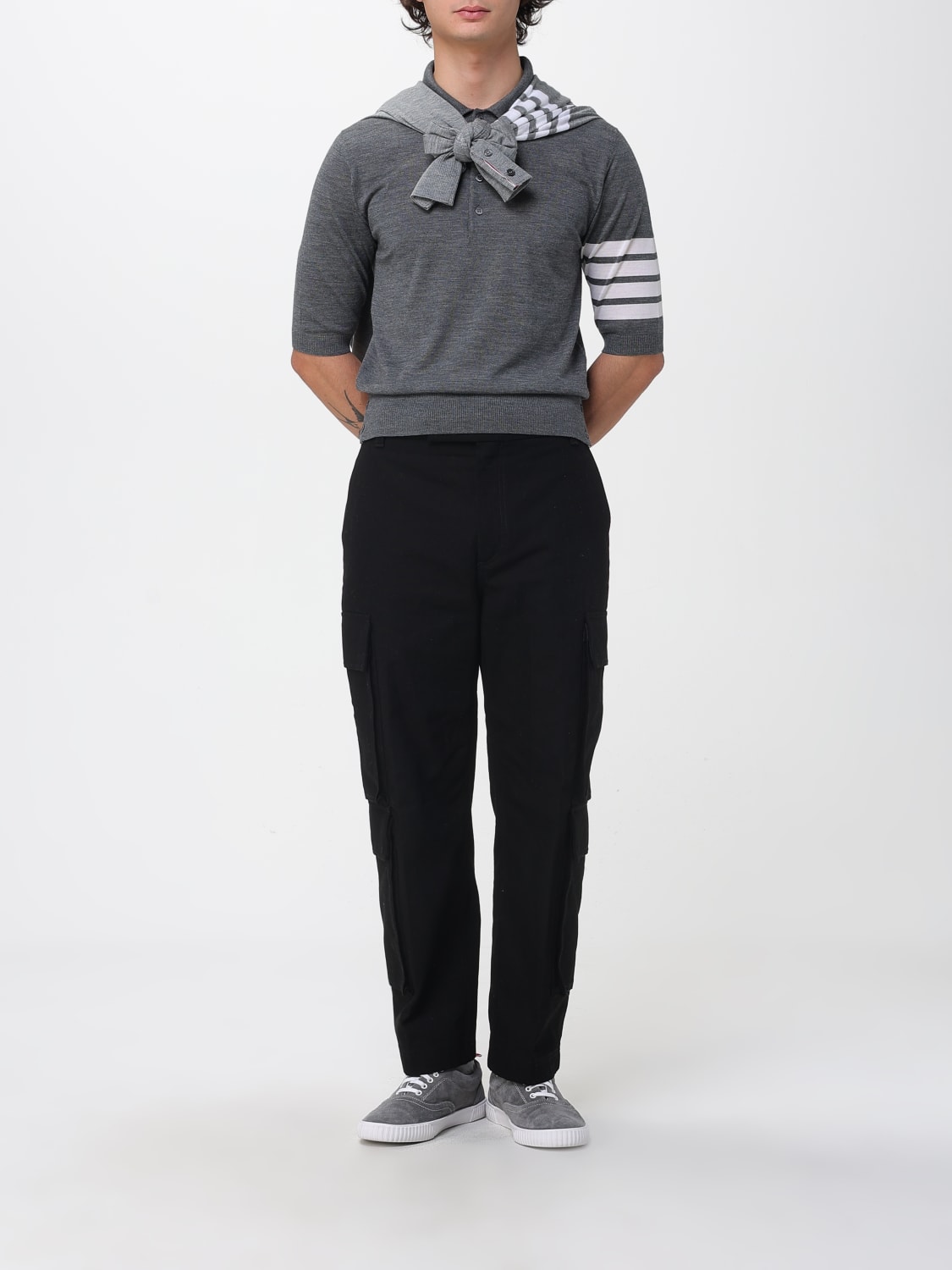 THOM BROWNE SWEATER: Sweater men Thom Browne, Grey 1 - Img 2