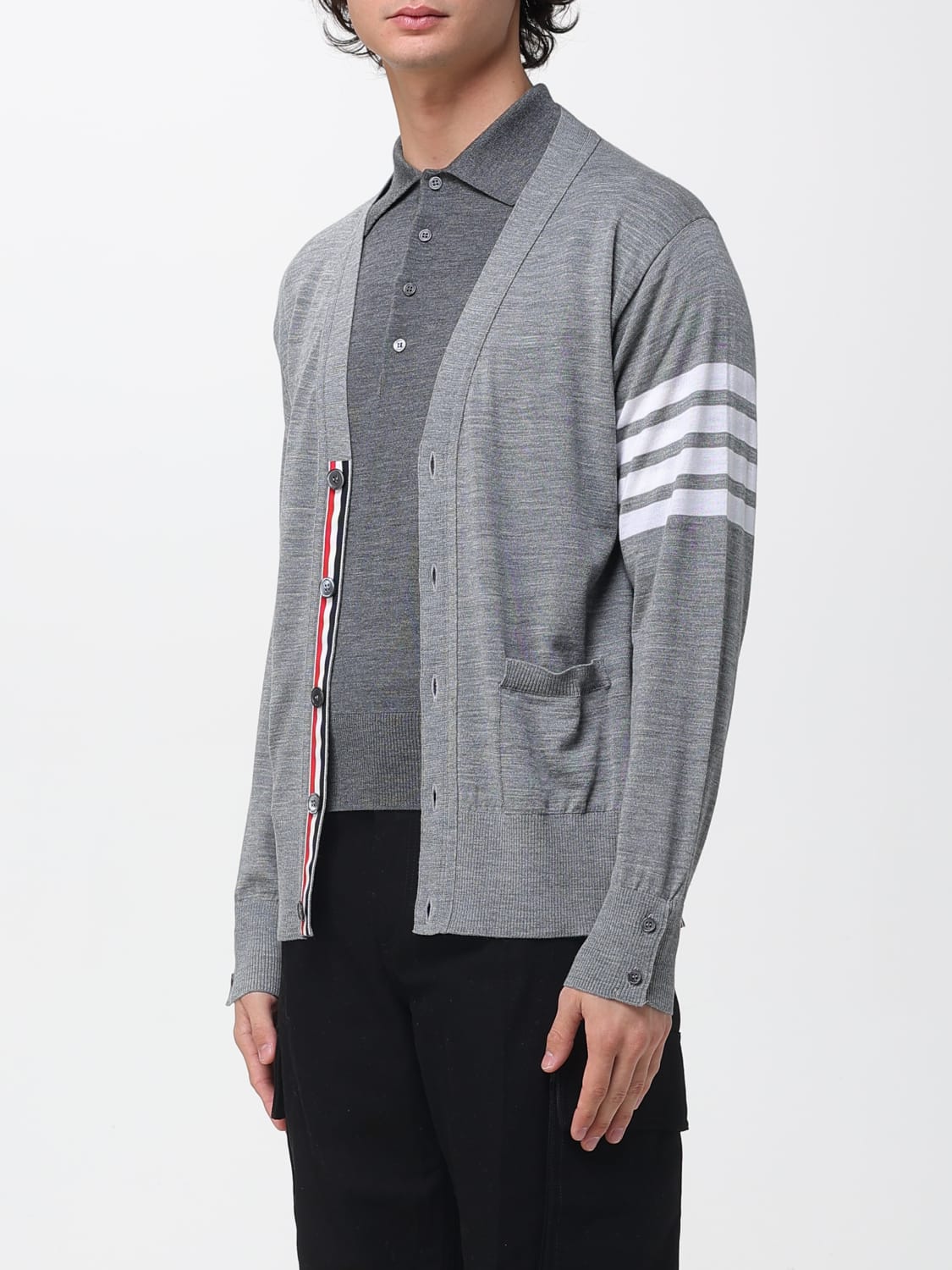 THOM BROWNE SWEATER: Sweater men Thom Browne, Grey 1 - Img 4