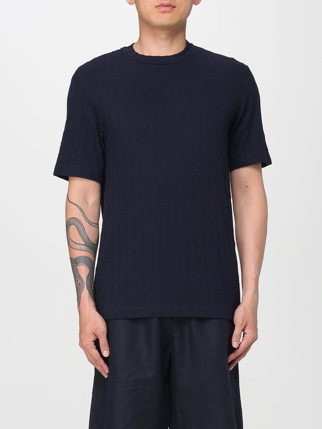 GIORGIO ARMANI T-SHIRT: T-shirt men Giorgio Armani, Blue - Img 1