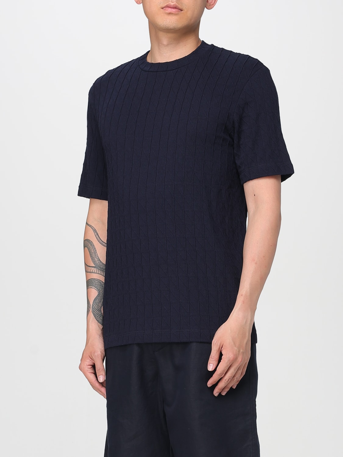 GIORGIO ARMANI T-SHIRT: T-shirt men Giorgio Armani, Blue - Img 3