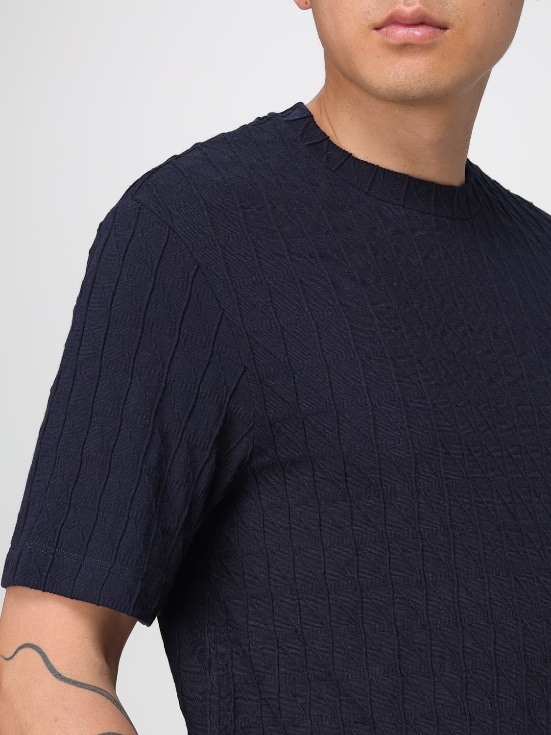 GIORGIO ARMANI T-SHIRT: T-shirt men Giorgio Armani, Blue - Img 4