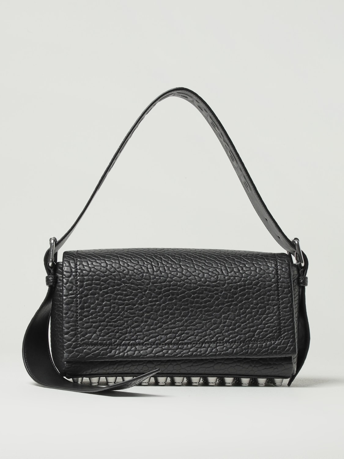 ALEXANDER WANG BORSA A SPALLA: Borsa a spalla in pelle a grana Alexander Wang, Nero - Img 1