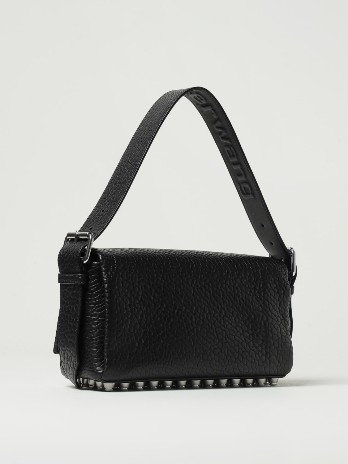 ALEXANDER WANG BORSA A SPALLA: Borsa a spalla in pelle a grana Alexander Wang, Nero - Img 3