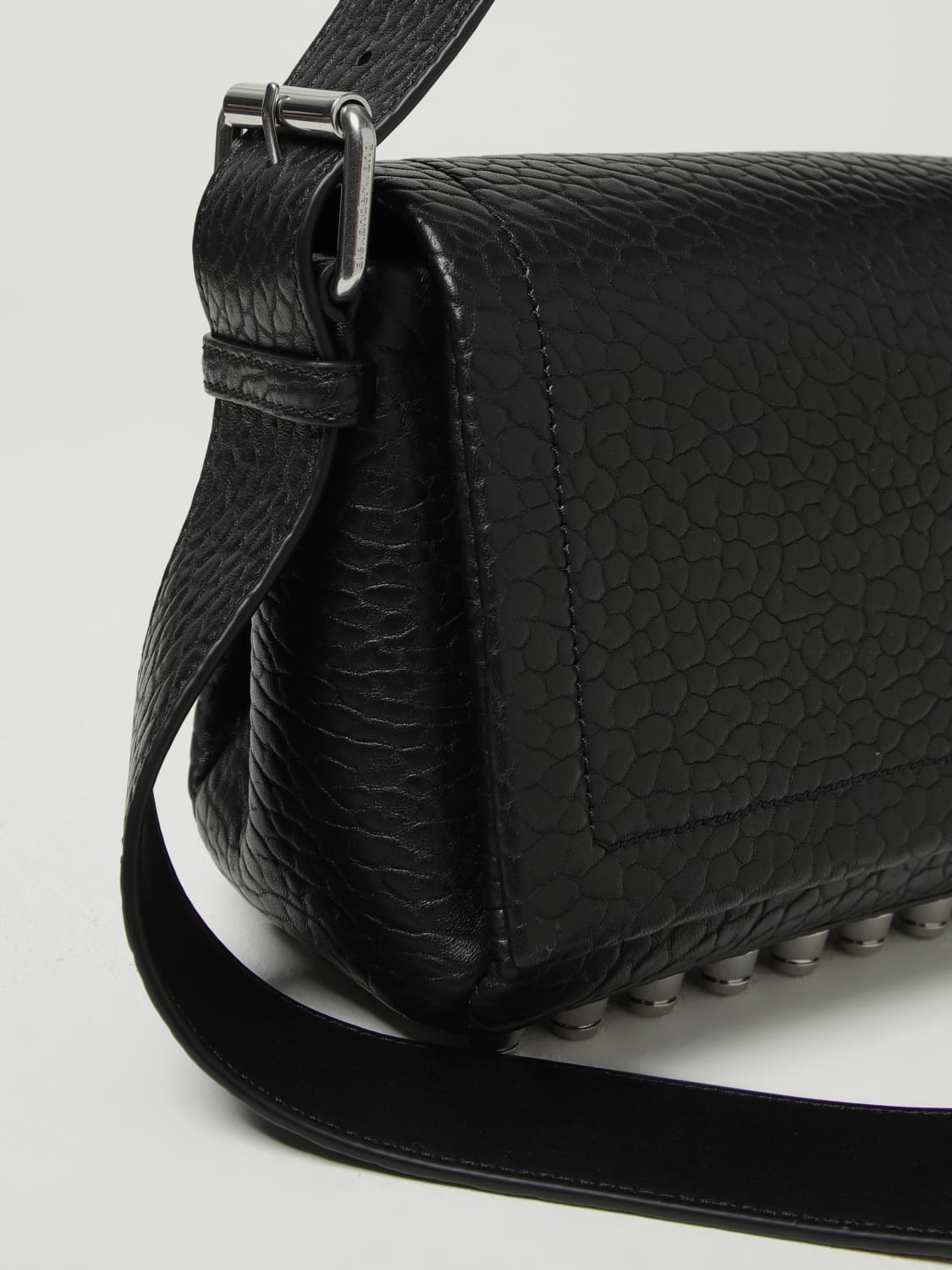 ALEXANDER WANG BORSA A SPALLA: Borsa a spalla in pelle a grana Alexander Wang, Nero - Img 5