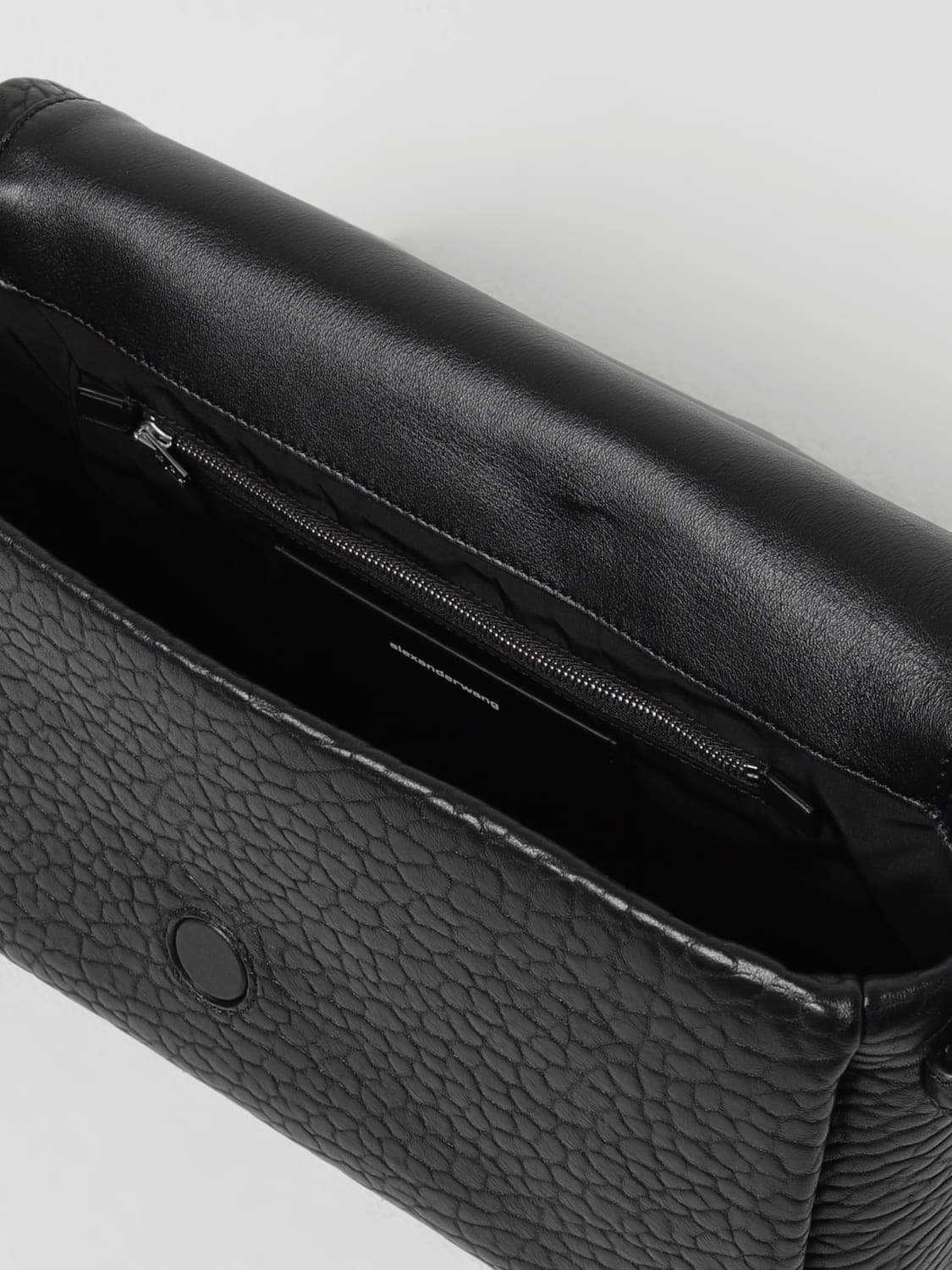 ALEXANDER WANG BORSA A SPALLA: Borsa a spalla in pelle a grana Alexander Wang, Nero - Img 6