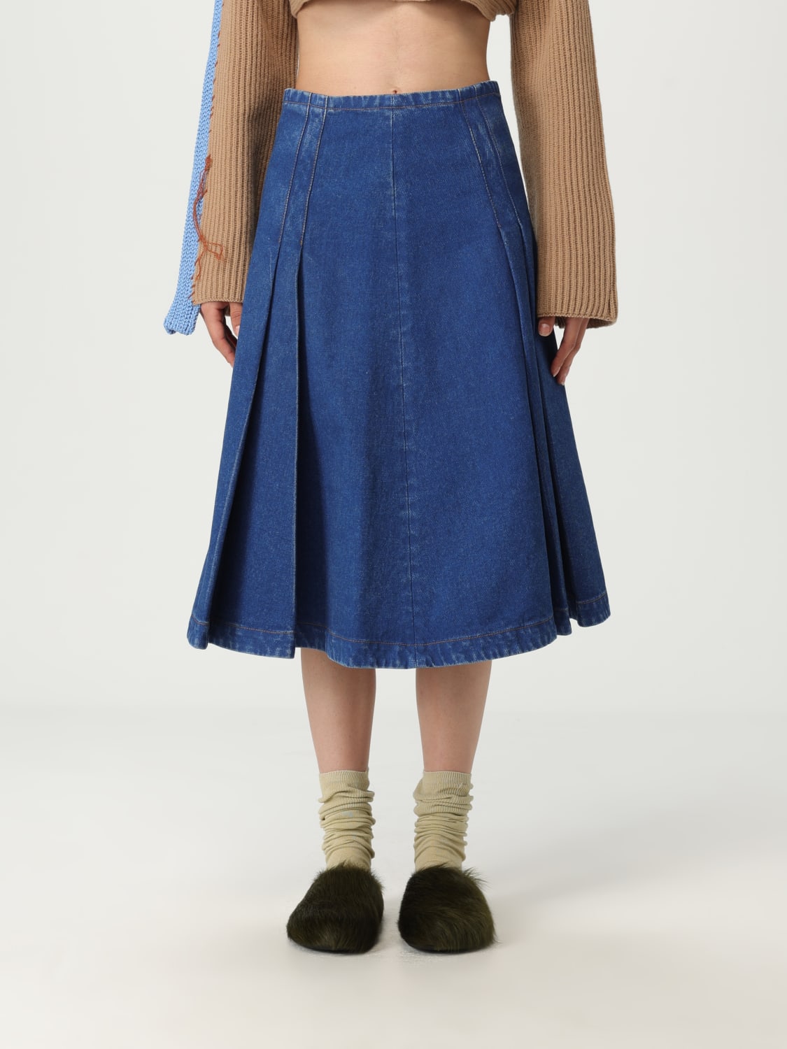 MARNI GONNA: Gonna Marni in denim , Blue - Img 1