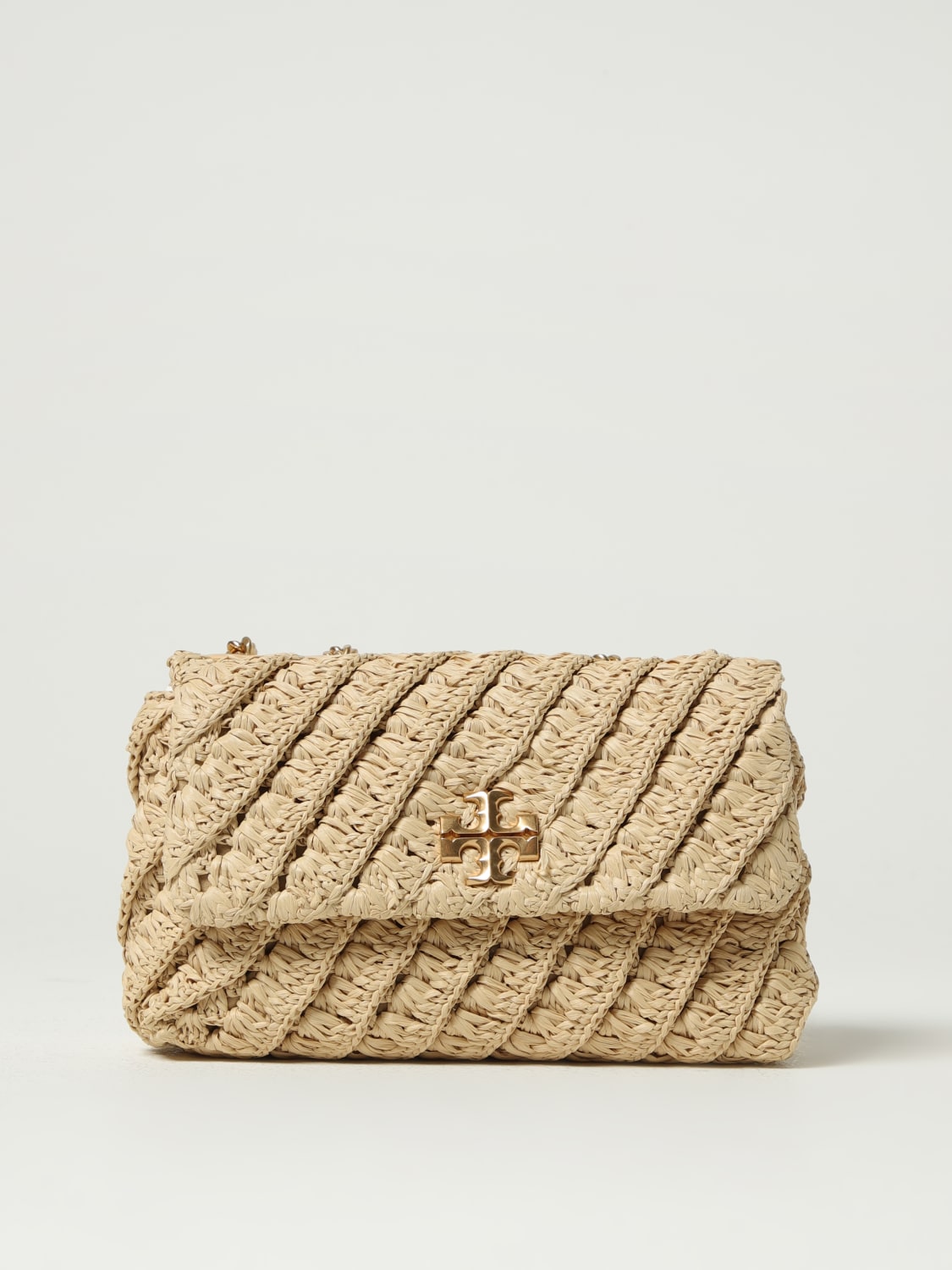 TORY BURCH BORSA MINI: Borsa Kira Tory Burch in rafia intrecciata , Beige - Img 1