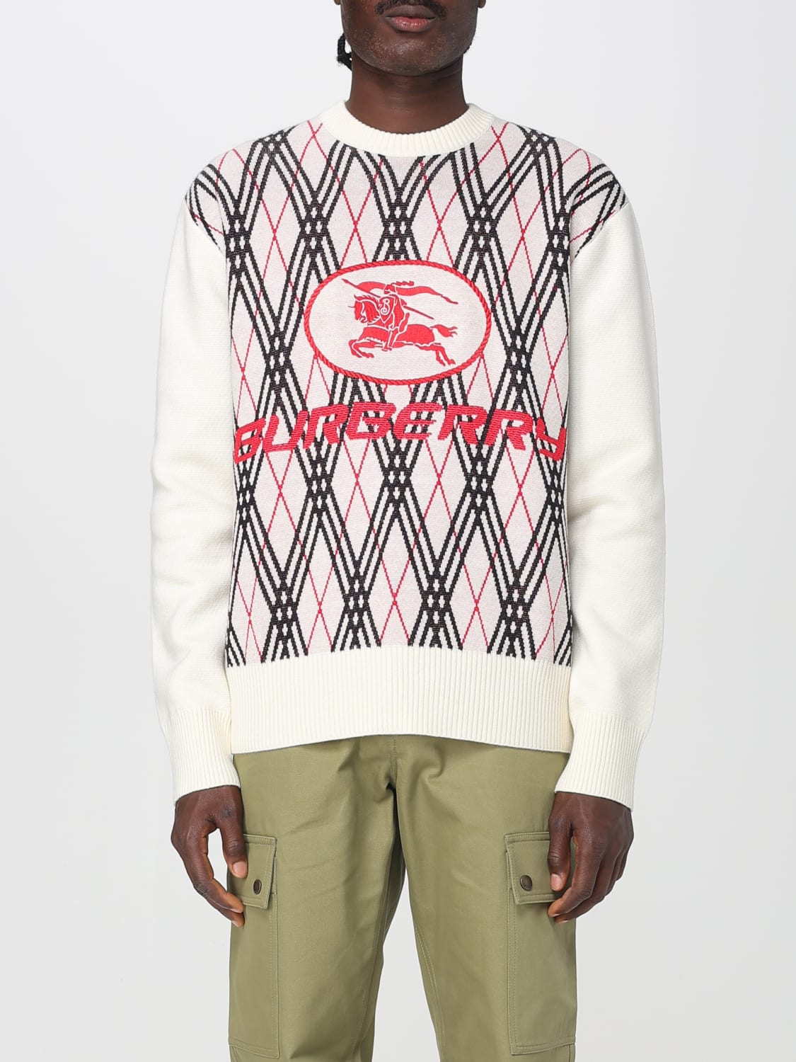 BURBERRY SWEATER: Sweater men Burberry, Multicolor - Img 1