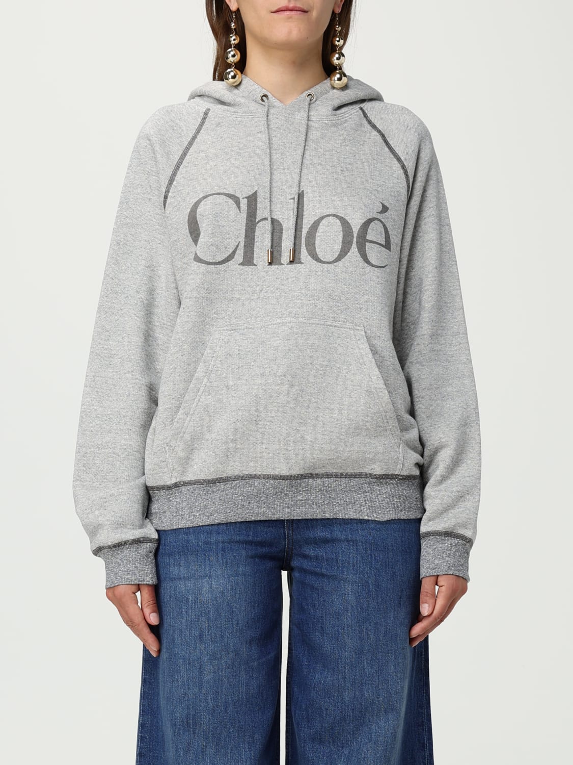 CHLOÉ SWEATSHIRT: T-shirt damen ChloÉ, Grau - Img 1