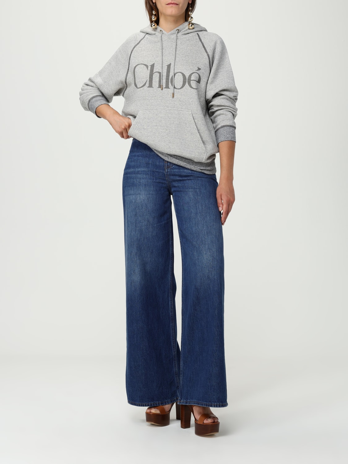 CHLOÉ SWEATSHIRT: T-shirt damen ChloÉ, Grau - Img 2