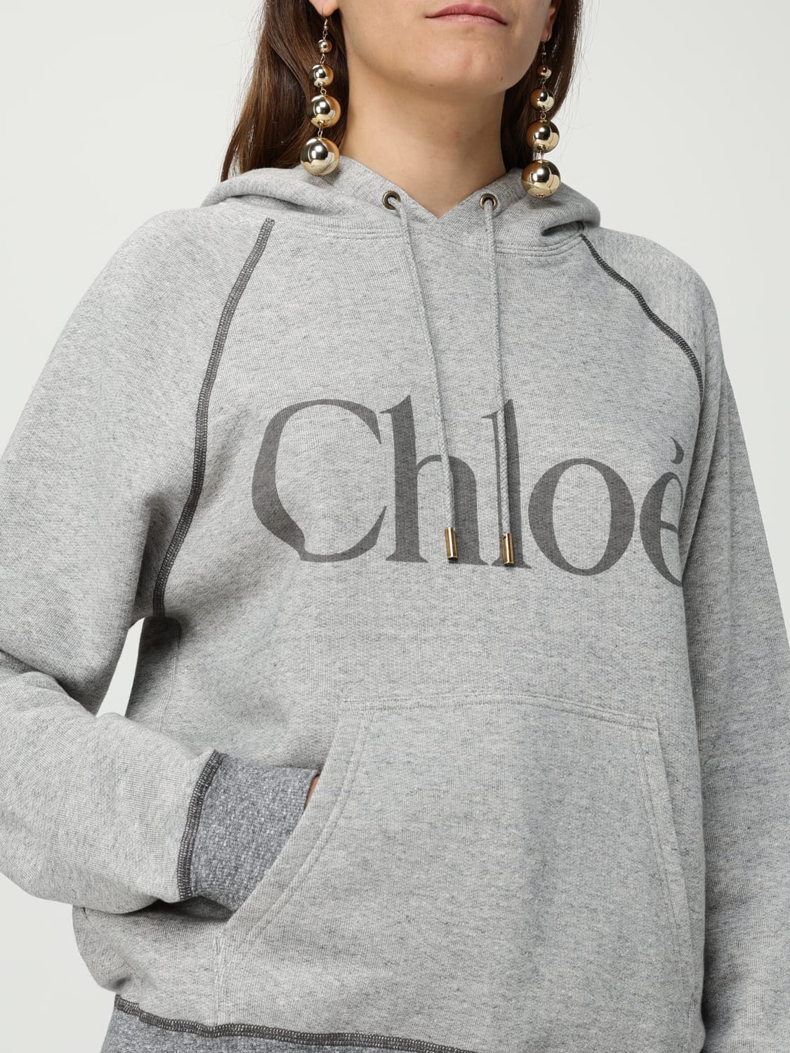 CHLOÉ SWEATSHIRT: T-shirt damen ChloÉ, Grau - Img 5