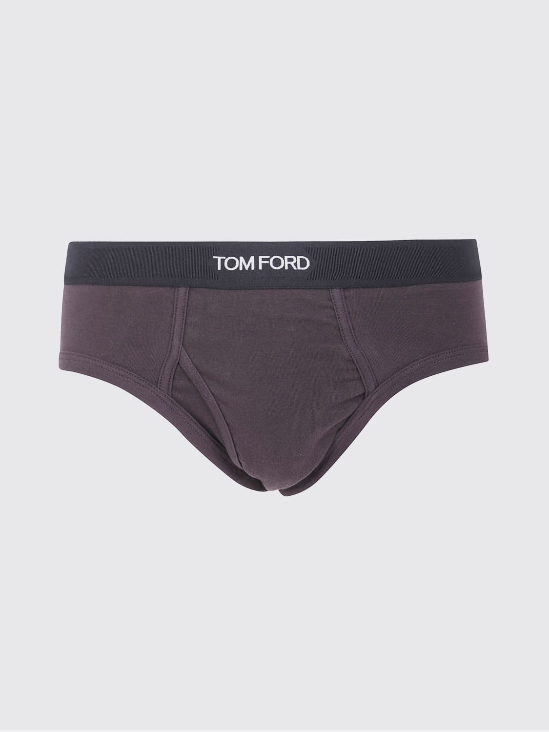 TOM FORD INTIMO: Slip intimo in cotone stretch con logo Tom Ford, Prugna - Img 1