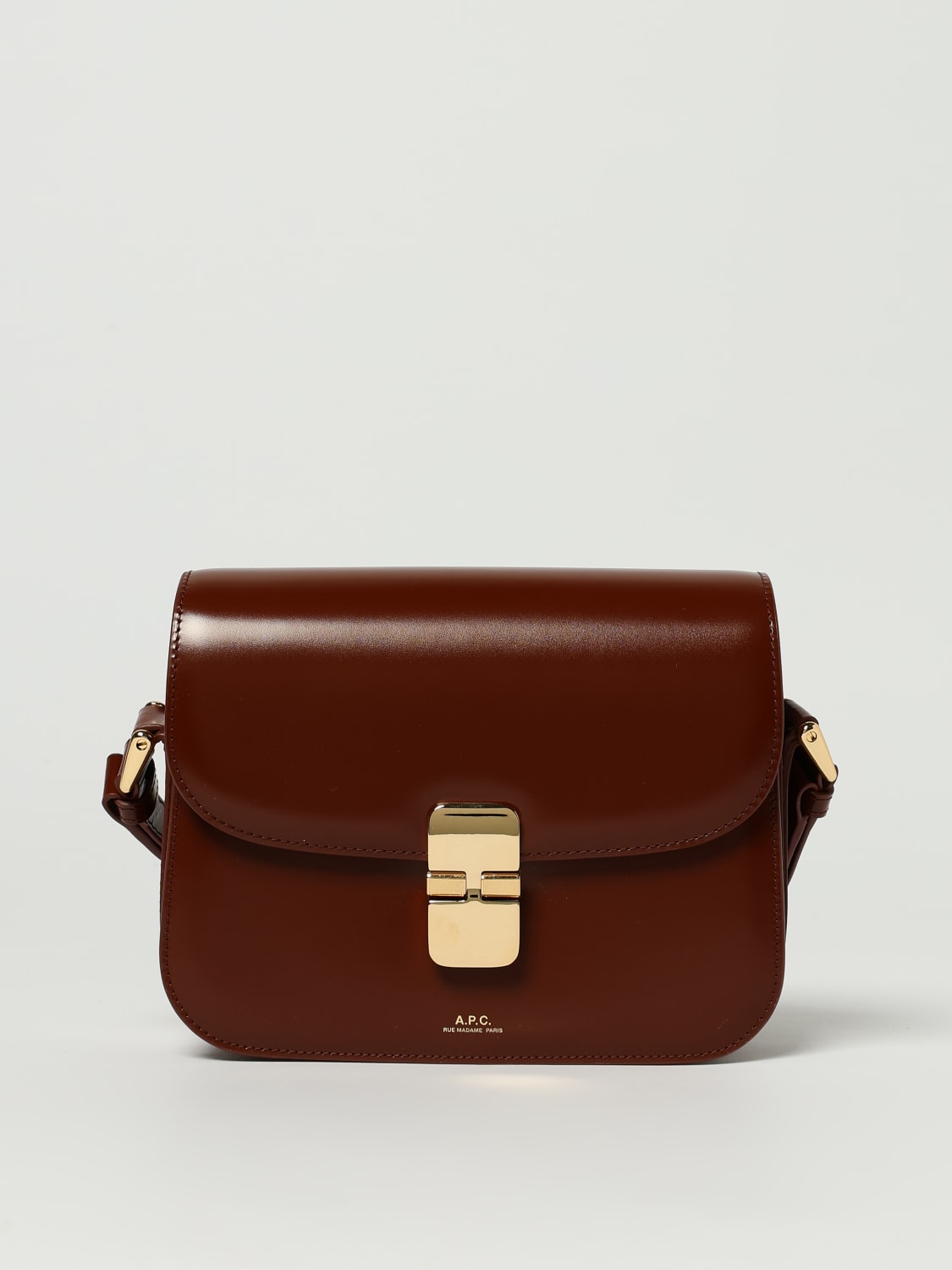 A.P.C. BORSA MINI: Borsa Grace Mini A.P.C. in pelle, Marrone - Img 1
