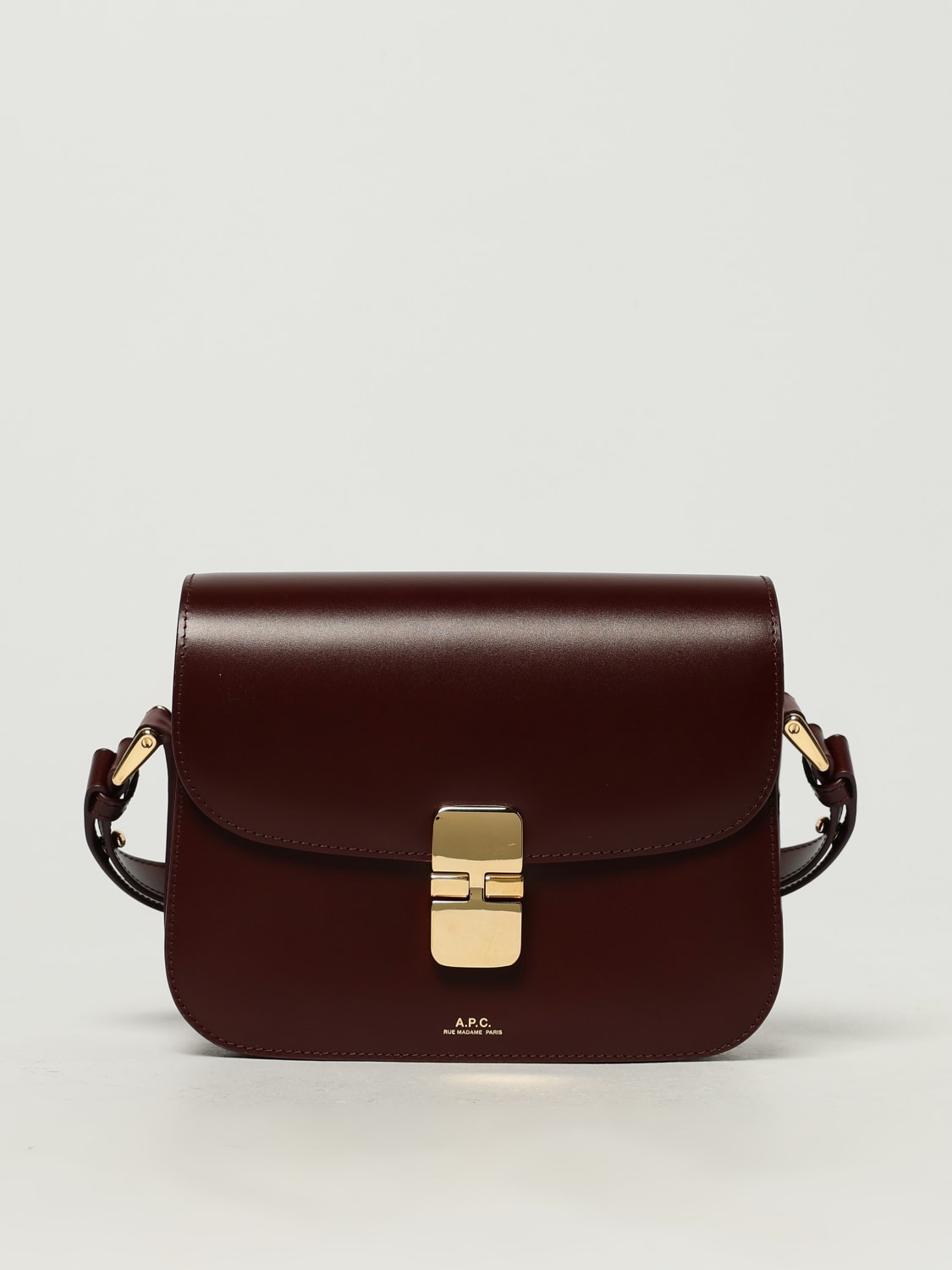 A.P.C. MINI BAG: Shoulder bag woman A.P.C., Burgundy - Img 1