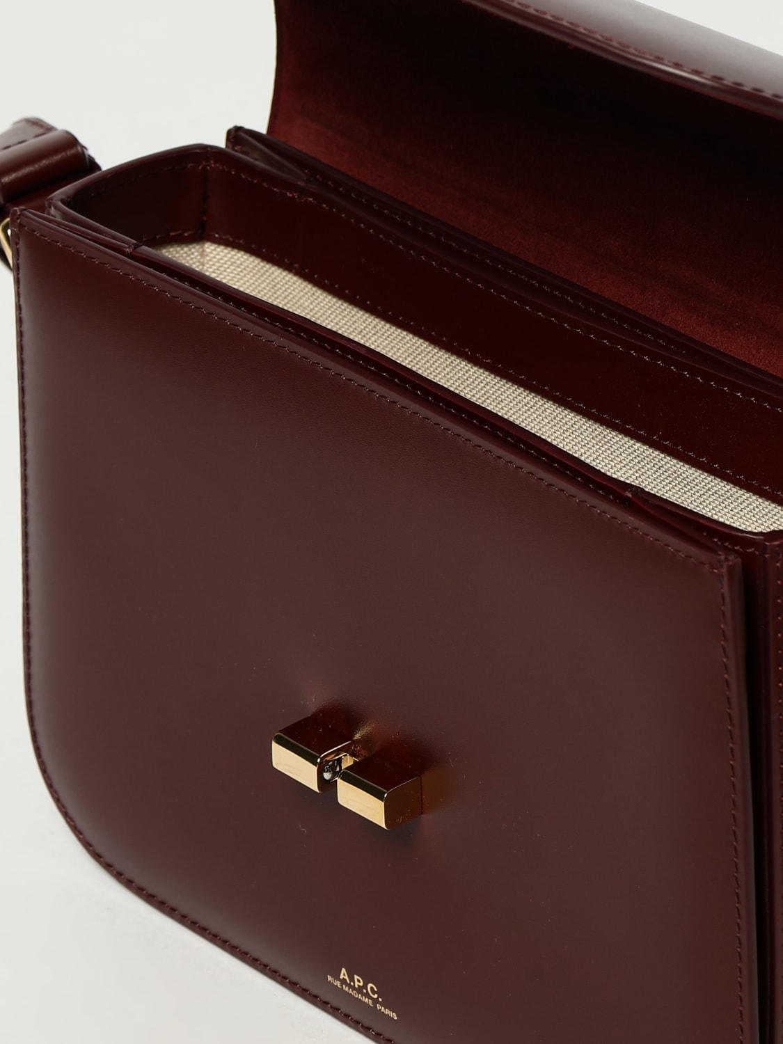 A.P.C. MINI BAG: Shoulder bag woman A.P.C., Burgundy - Img 3