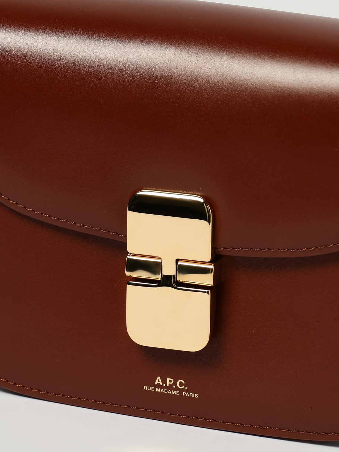 A.P.C. MINI BAG: Shoulder bag woman A.P.C., Brown - Img 3