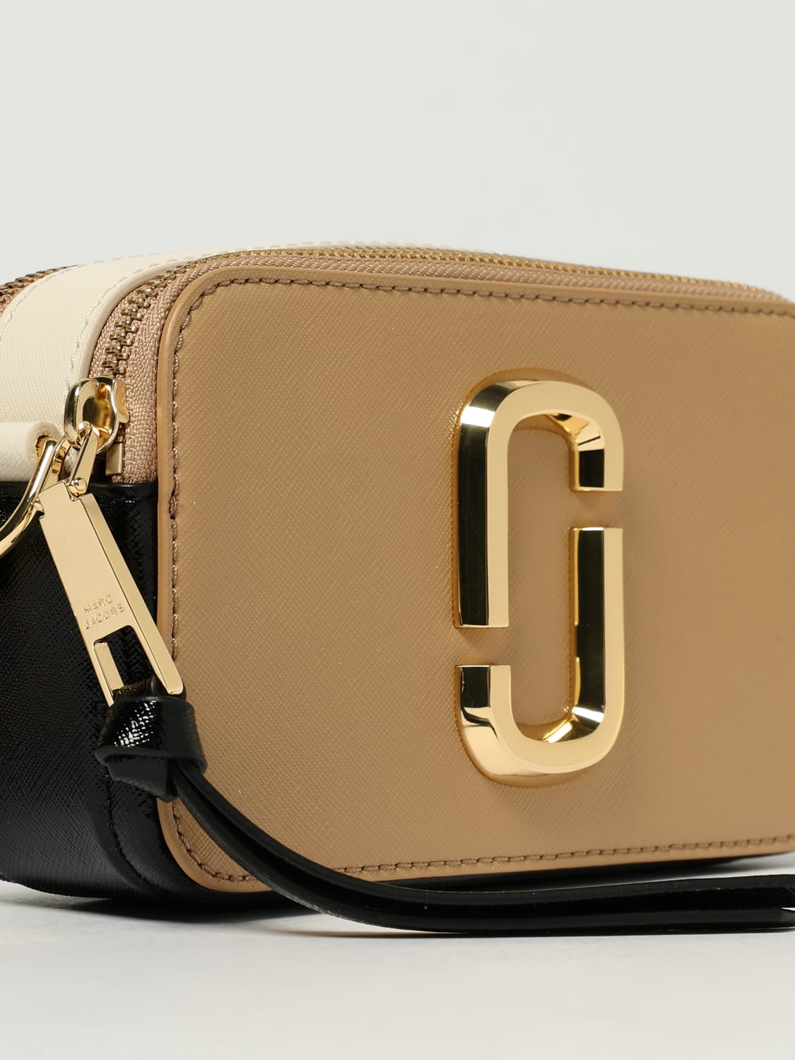 MARC JACOBS BORSA A TRACOLLA: Borsa The Snapshot Marc Jacobs in pelle, Beige - Img 3