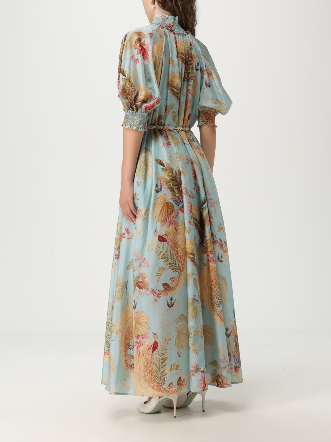 ZIMMERMANN ABITO: Abito Zimmermann in seta con stampa floreale , Blue - Img 2