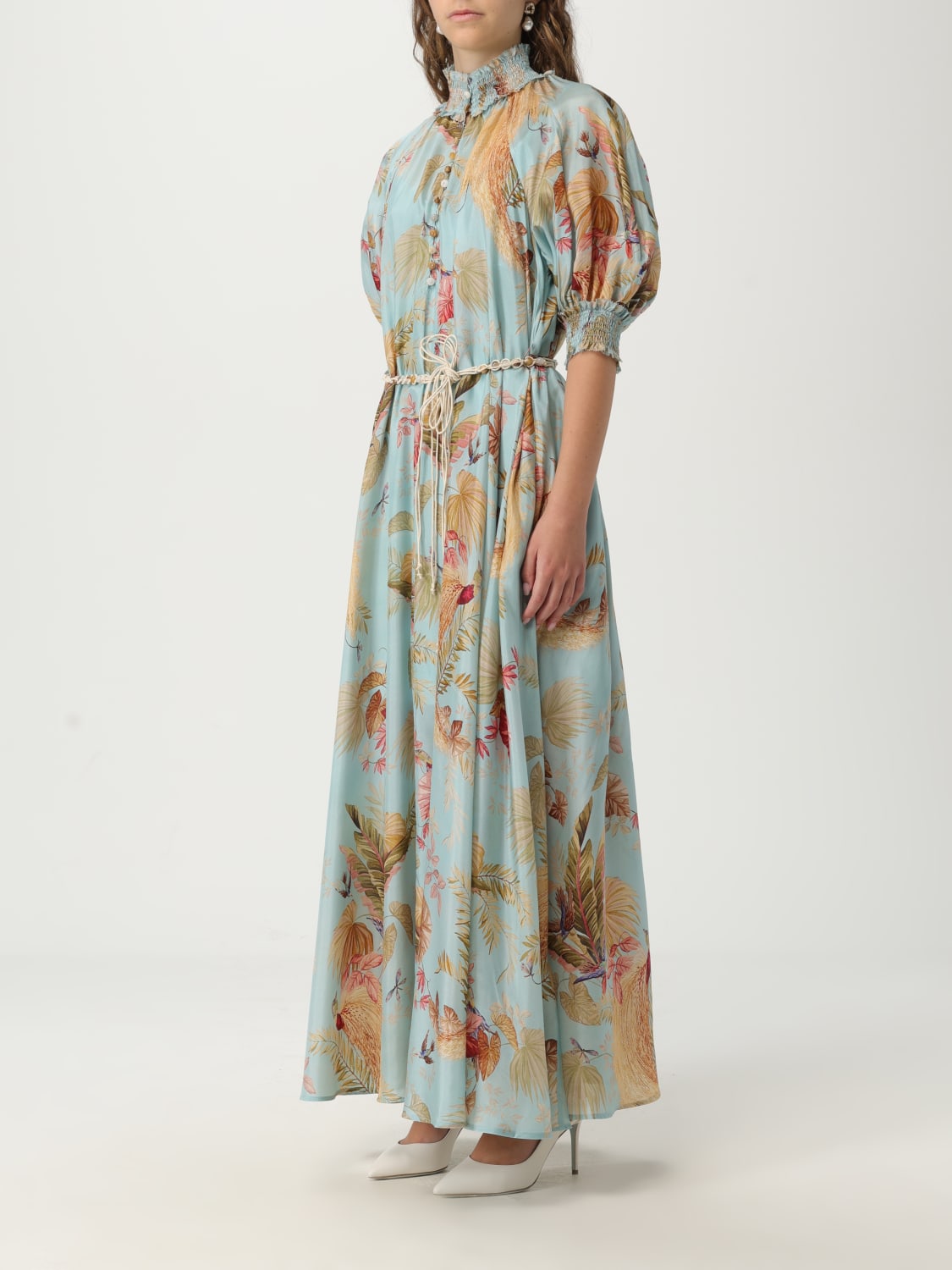 ZIMMERMANN ABITO: Abito Zimmermann in seta con stampa floreale , Blue - Img 3