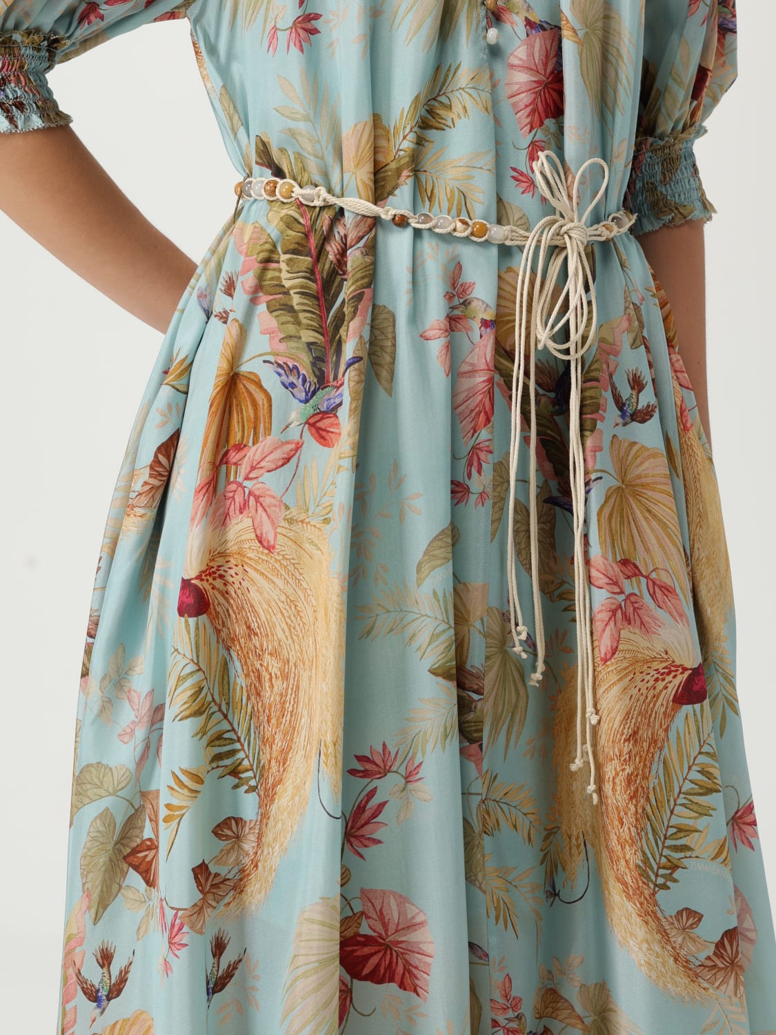 ZIMMERMANN ABITO: Abito Zimmermann in seta con stampa floreale , Blue - Img 4
